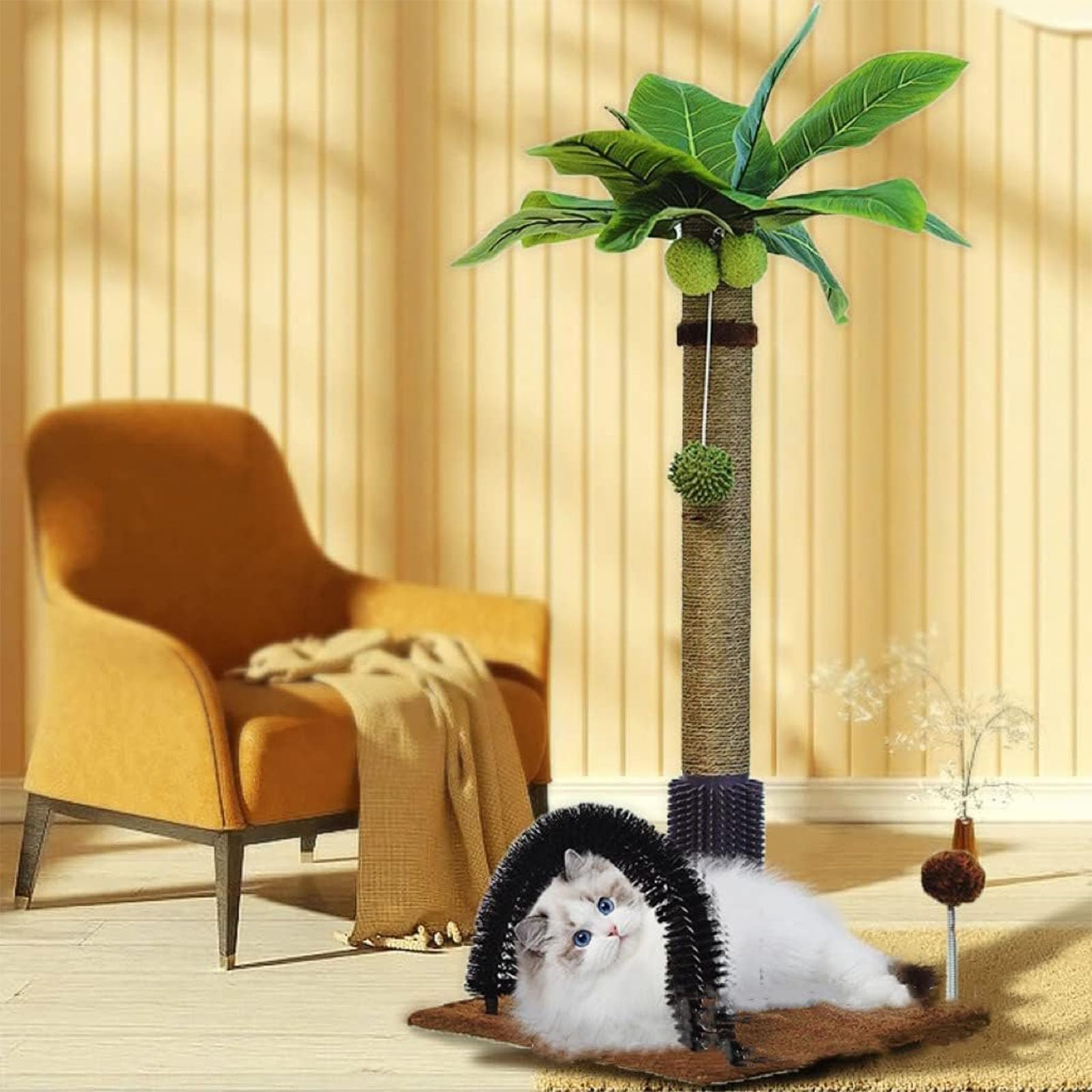 Mumoo Cat Cat tree, new cat claw posts, coconut tree shaped cat claw plates, cat towers wrapped in natural sisal rope, and the best choice for cats to sharpen their claws