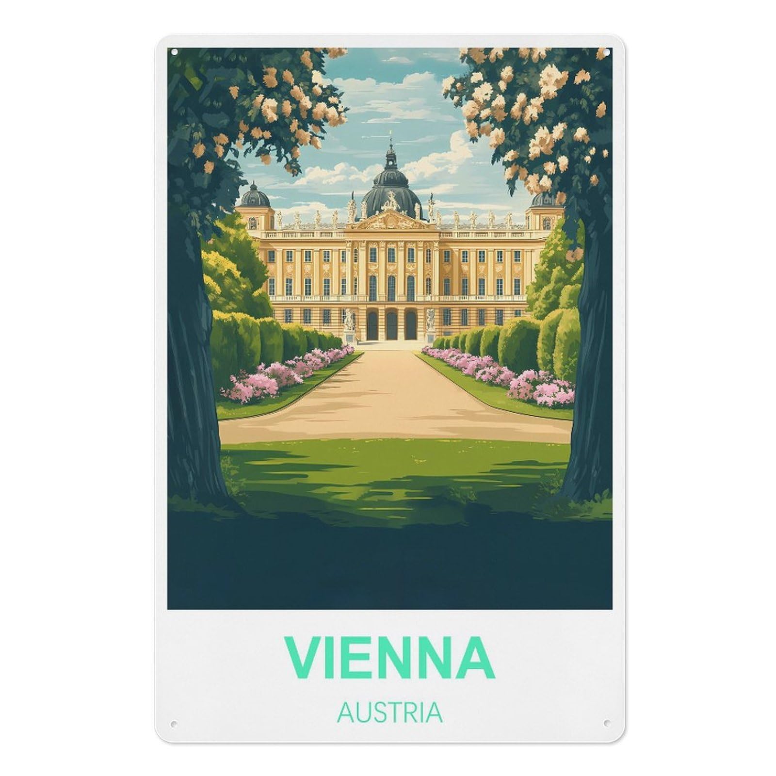 Austria Retro Design Tin Painting Vintage Tin Sign 08x12inch(20x30cm) Wall Art for Home Office Bedroom Living Room Cafes Wall Decor