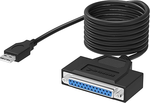 SABRENT Adaptador de cable de impresora paralelo USB 2.0 a DB25 IEEE 1284 conectores HEXNUT (CB-1284)