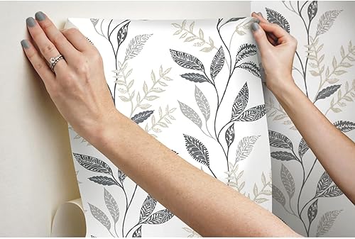 Miniatura 6 de Roommates RMK12178PLW - Papel tapiz para pelar y pegar, color blanco, color gris pardo