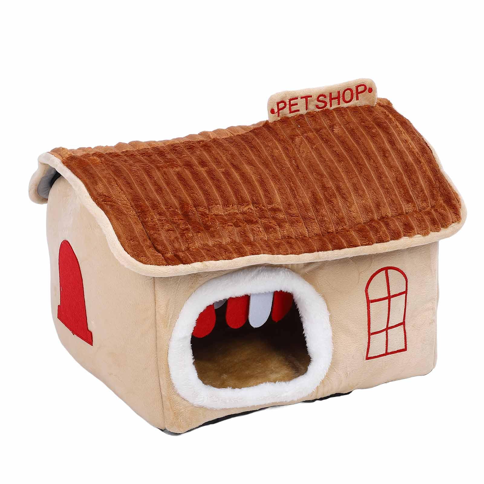 Indoor Dog House, Enclosed Warm Cat Bed House, Removable Washable Soft Winter Warm Pet House for Small Medium Dogs and Cats with Insulated Cozy Interior (M)