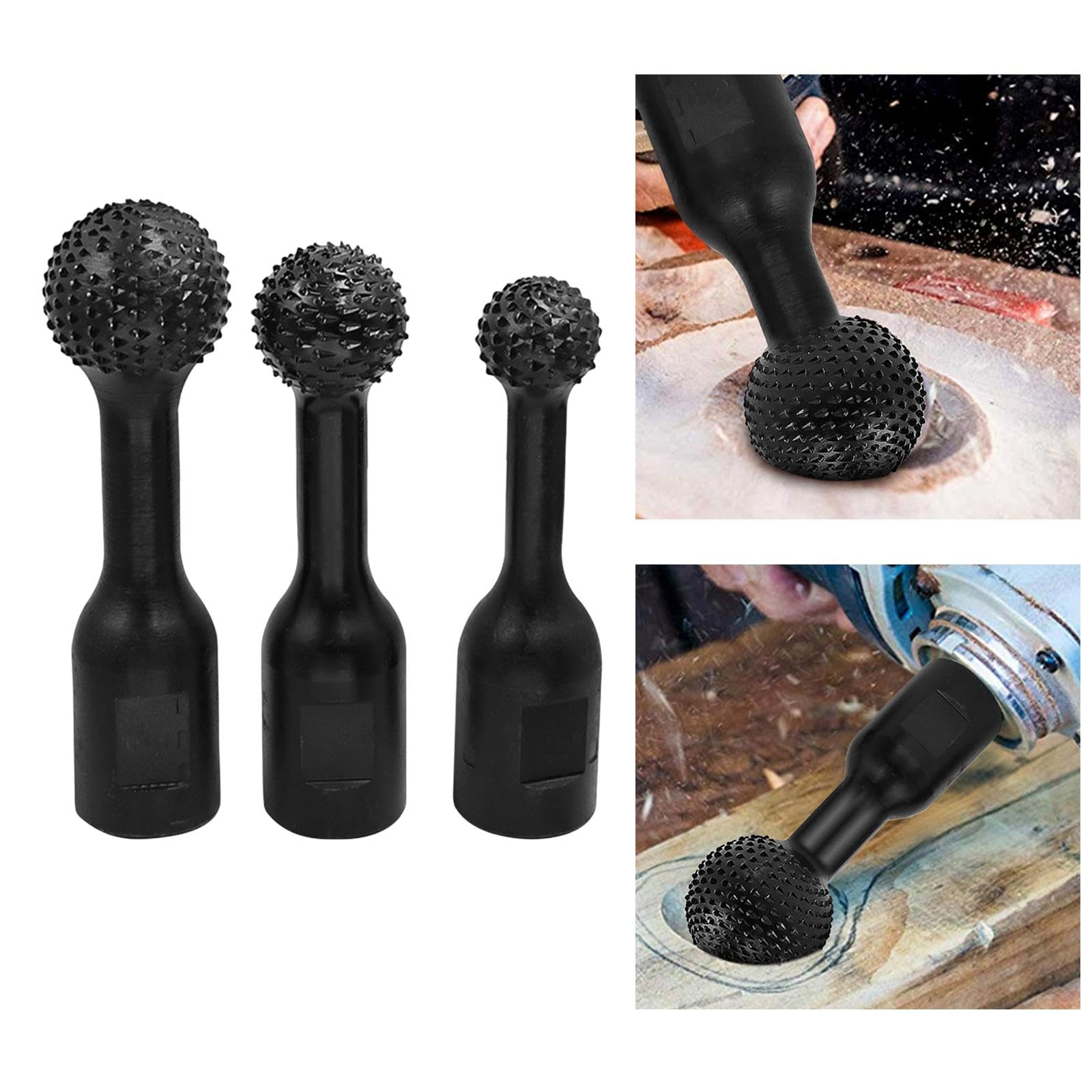 3 Piezas de Cabezal de Molienda de Bolas Esféricas Rotativas, Accesorio de Molienda de Bolas para Lima Rotativa para Pulir, Tallar, Y Lijar Mad
