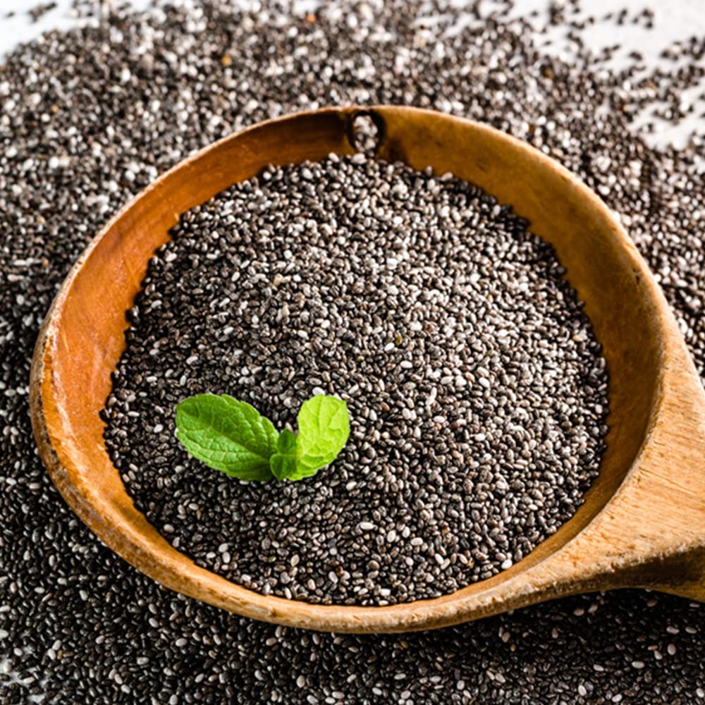 Chia Samen ganze Chiasamen ohne Zusätze vegan naturbelassen Zusatzstofffrei ohne Gentechnik ganzes Korn 100% reine Chia-Samen zum Verfeinern von Speisen Premium Qualität Vitalesia 1kg-5kg (5 kg)