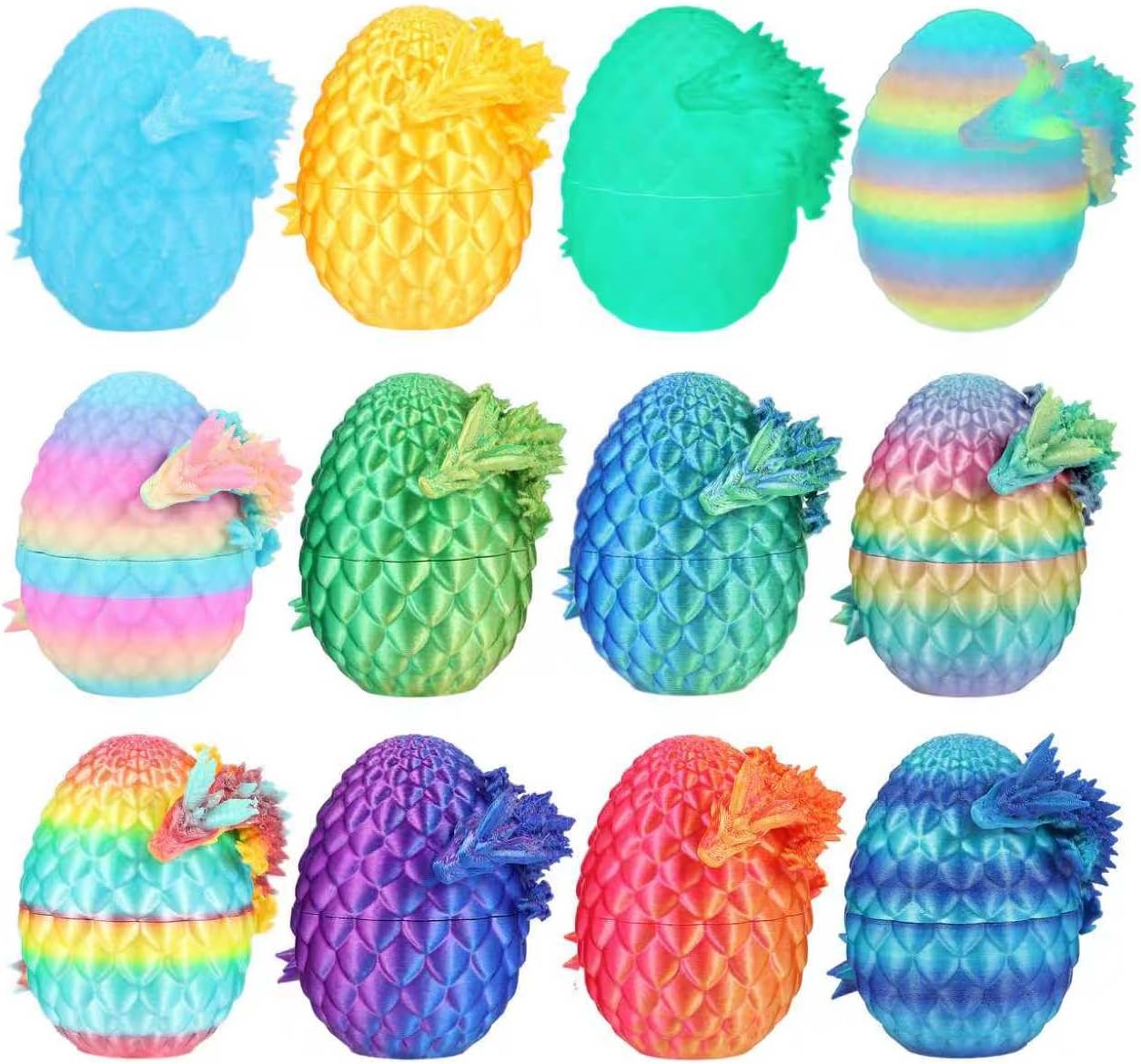 Christmas Advent Calendar 2025,24PCS and 12PCS 3D Printed Dragon Eggs with Dragon Inside,Animals Party Favors for Kids,Goodie Bags Stocking Stuffers for Teen Boys Grandkids Girls