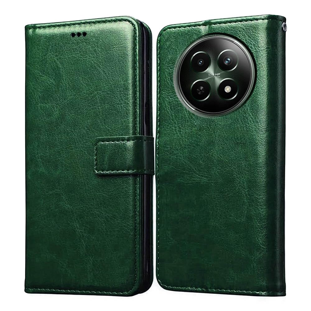 Amazon Brand- Solimo Flip for Realme 12 5G (Leather_Green) (B0CXX88F1L) Amazon Price History, Amazon Price Tracker