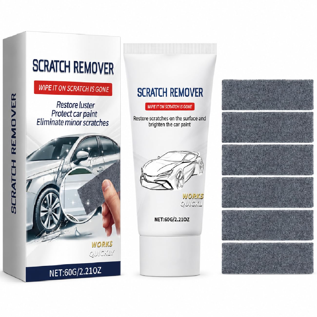 Nano Sparkle Cloth Car Scratch Remover - 2026 Upgrade Scratch Remover for Vehicles, Magic Wipes Cleaning Cloth Car Scratch Repair Paste, Scuff Repair Polishing Wax Kit (Mibai-1pcs)