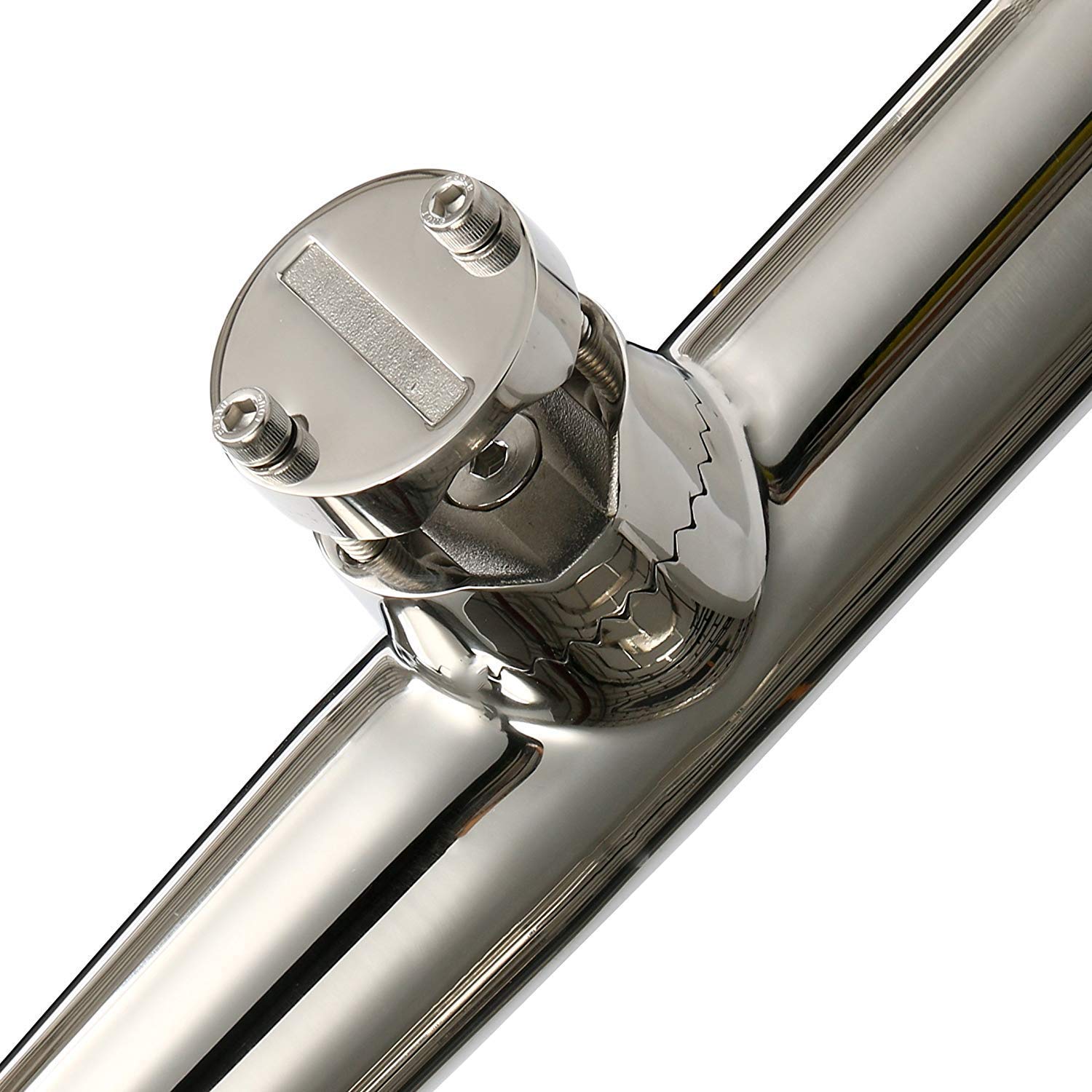FreeTec Morsetto in Acciaio Inossidabile per Torce su Supporto per Canne da Pesca per Asta Porta rotaie 1-1/4 "a 2"