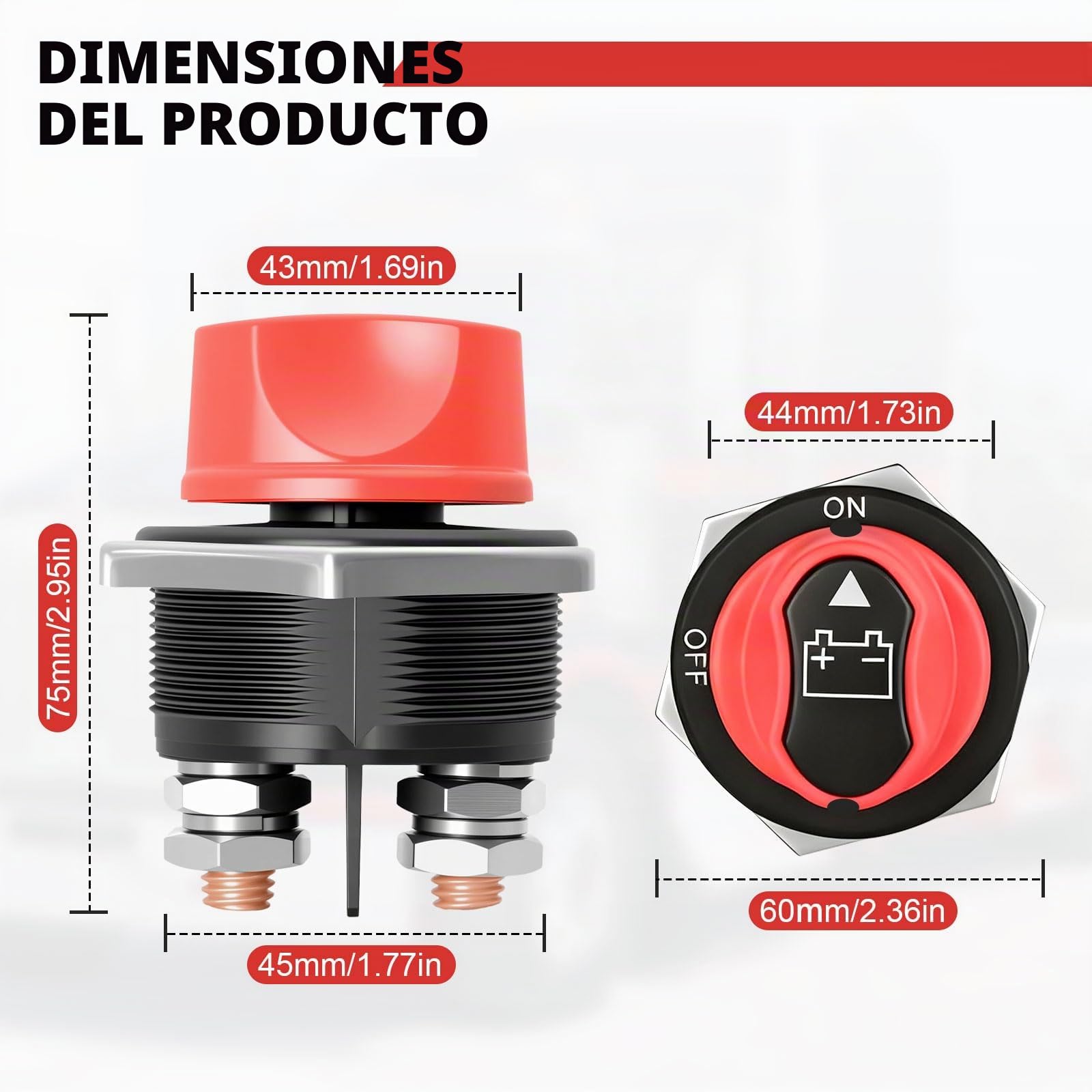 Interruptor de batería de 12 V, interruptor principal, 12 V, 24 V, 32 V, 48 V, 300 A, interruptor de batería, resistente al agua, para barco, moto, yate, coche, RV, ATV UTV vehículo
