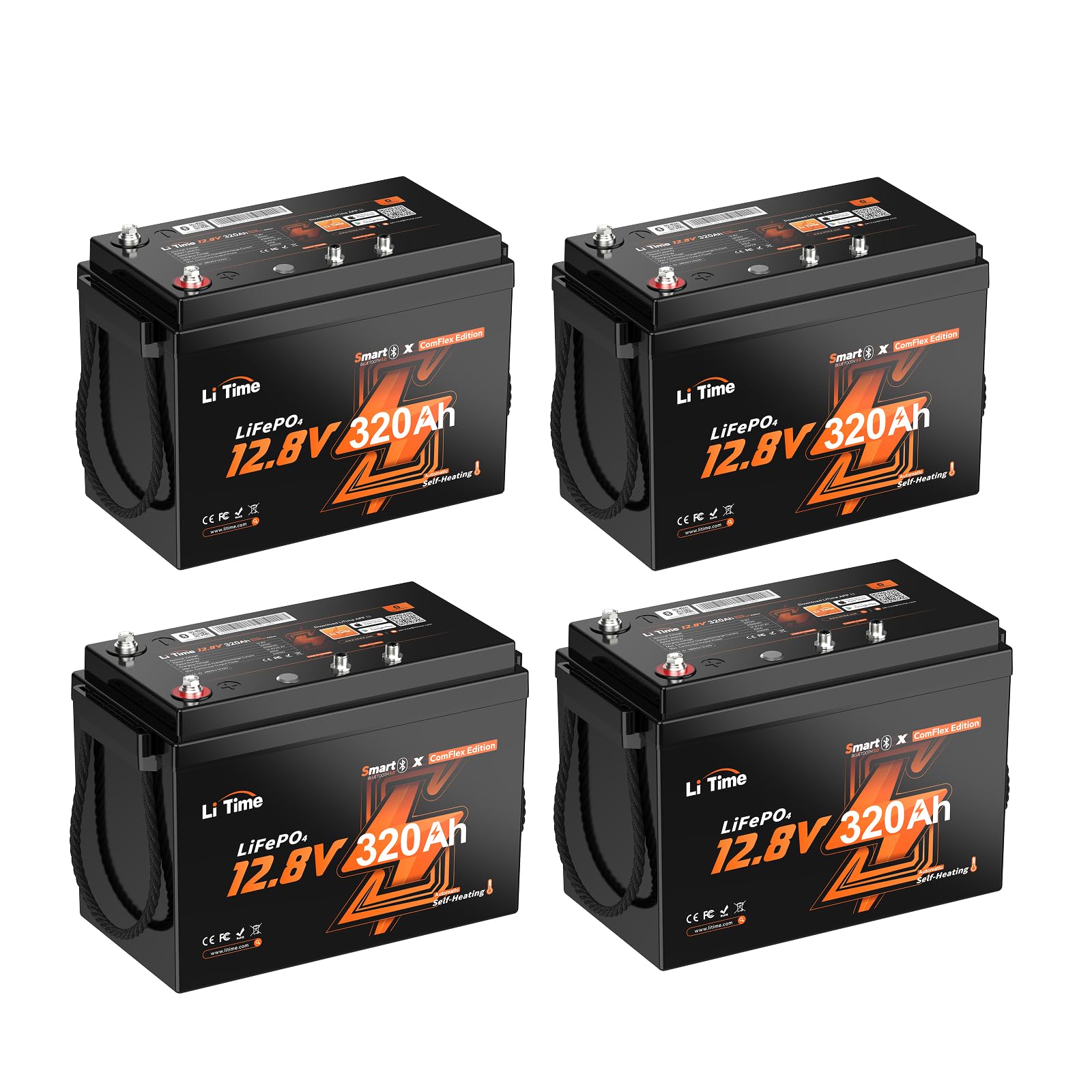 Litime 12V 320Ah ComFlex LiFePO4 Battery for Victron RV-C NMEA 2000-4 Pack