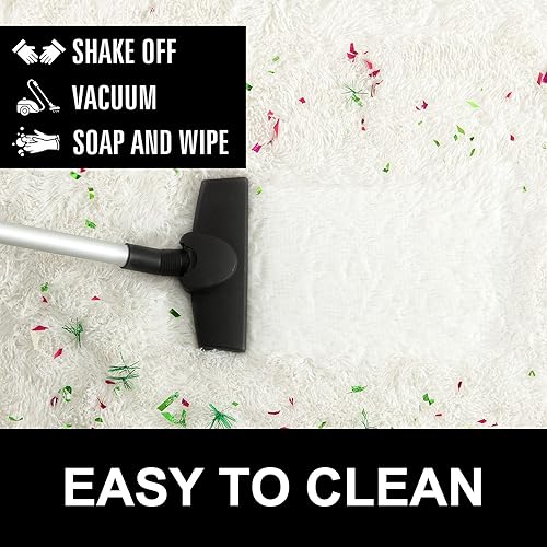 Miniatura 244 de LOCHAS Alfombra esponjosa para dormitorio, 2.6 x 5.3 pies, alfombra lanuda para dormitorio, mesita de noche, alfombra ovalada suave para sala