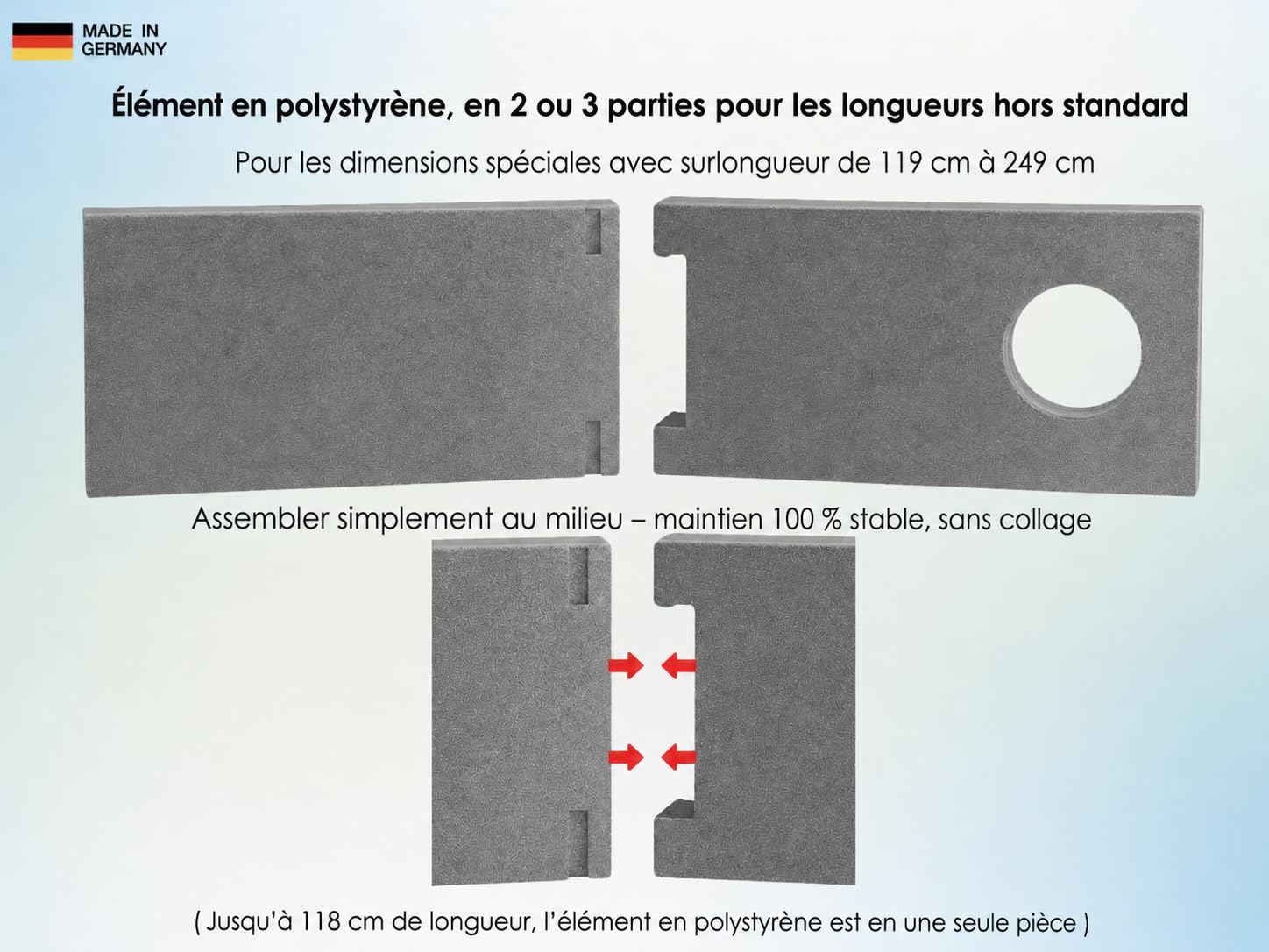 Joint de fenêtre 30–249 cm pour climatiseur mobile et sèche-linge à évacuation, également pour portes – montage rapide sans percer/coller – joint de climatisation [70 cm]