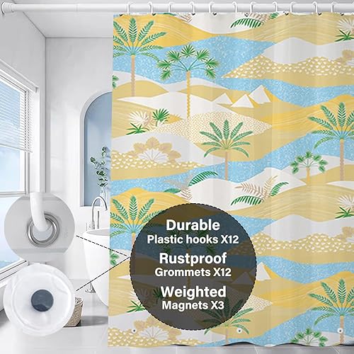 Vista 48 de Forro de plástico para ducha, forro de cortina de ducha de PEVA 4G de alta calidad con ojales inoxidables y 3 imanes pesados, cortinas de ducha