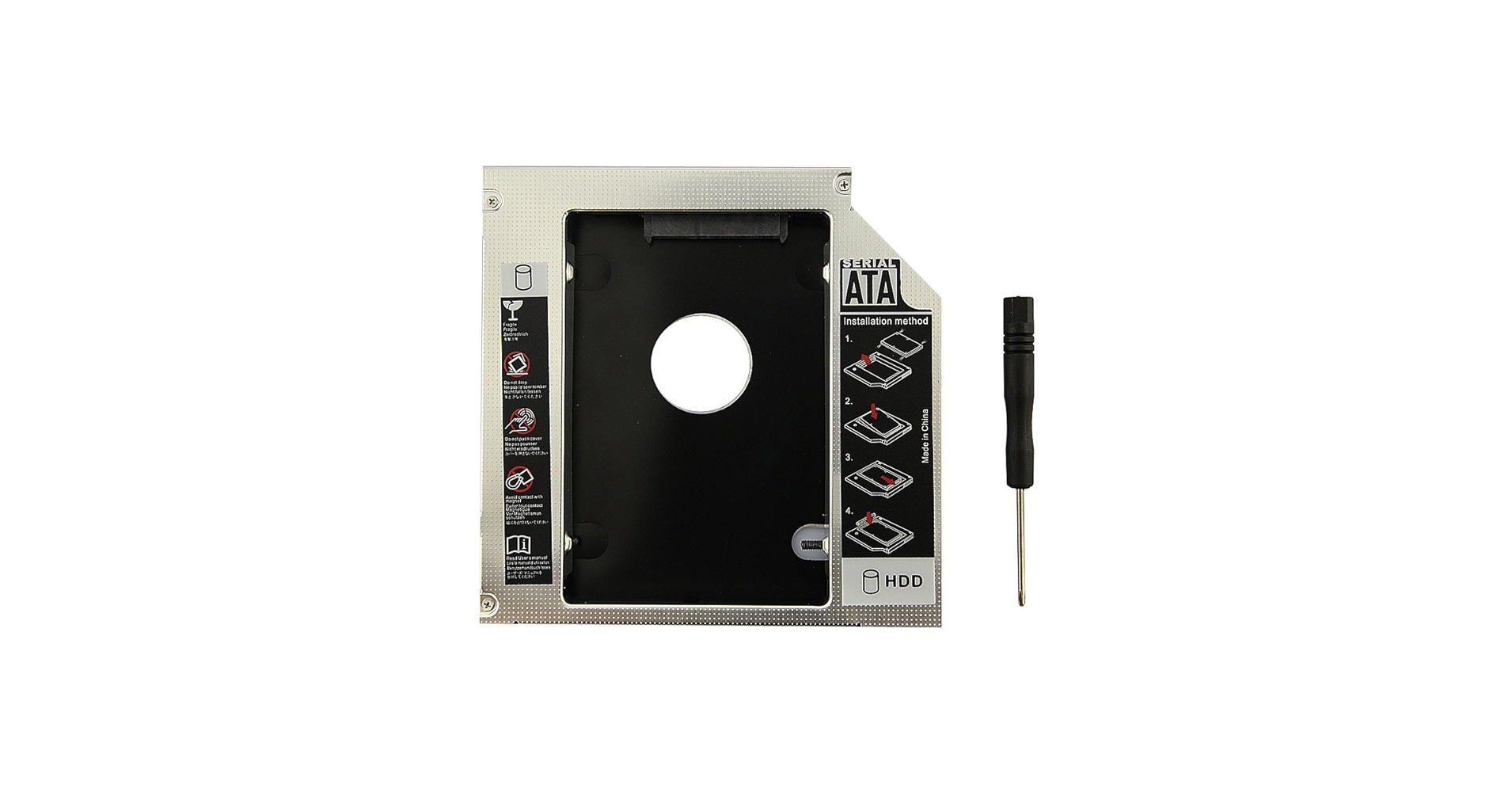 WoneNice New SATA 2nd HDD Caddy for 9.5mm Universal CD/DVD-ROM ACER BENQ HP DELL ASUS WoneNice New SATA 2nd HDD Caddy for 9.5mm Universal CD/DVD-ROM ACER BENQ HP DELL ASUS