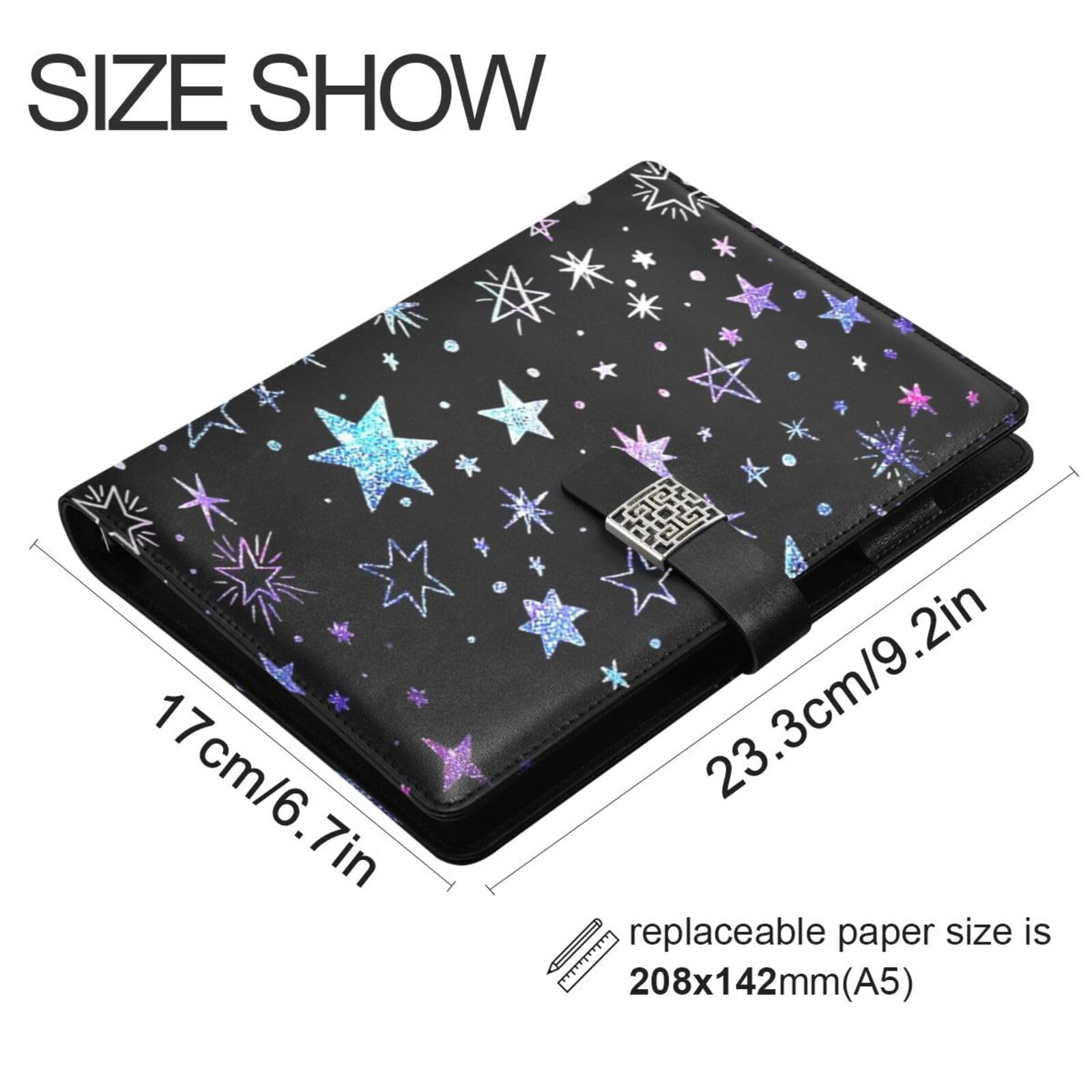 Amazon.co.jp: システム手帳 星空柄 星柄 きらきら A5サイズ ビジネス