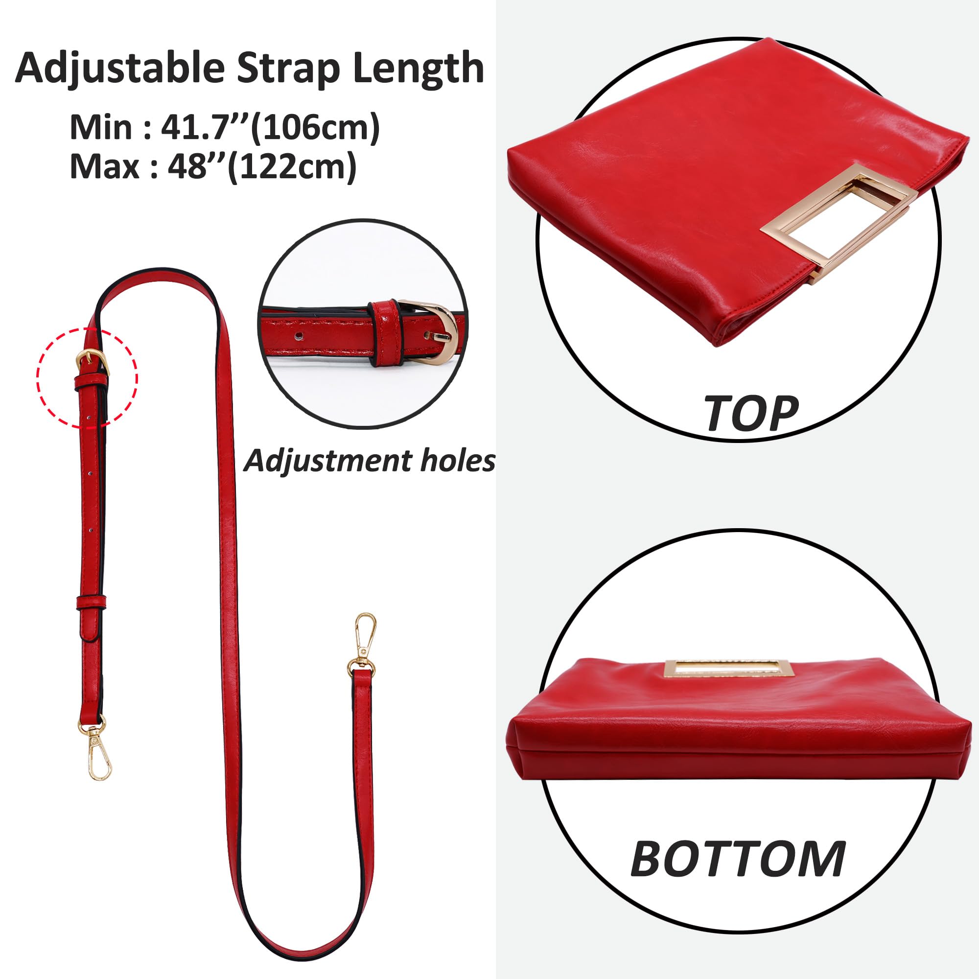 Milisente Clutch Purses for Women Formal Casual Sparkly PU Leather Handbag Purse with Handle for Prom Cocktail Wedding
