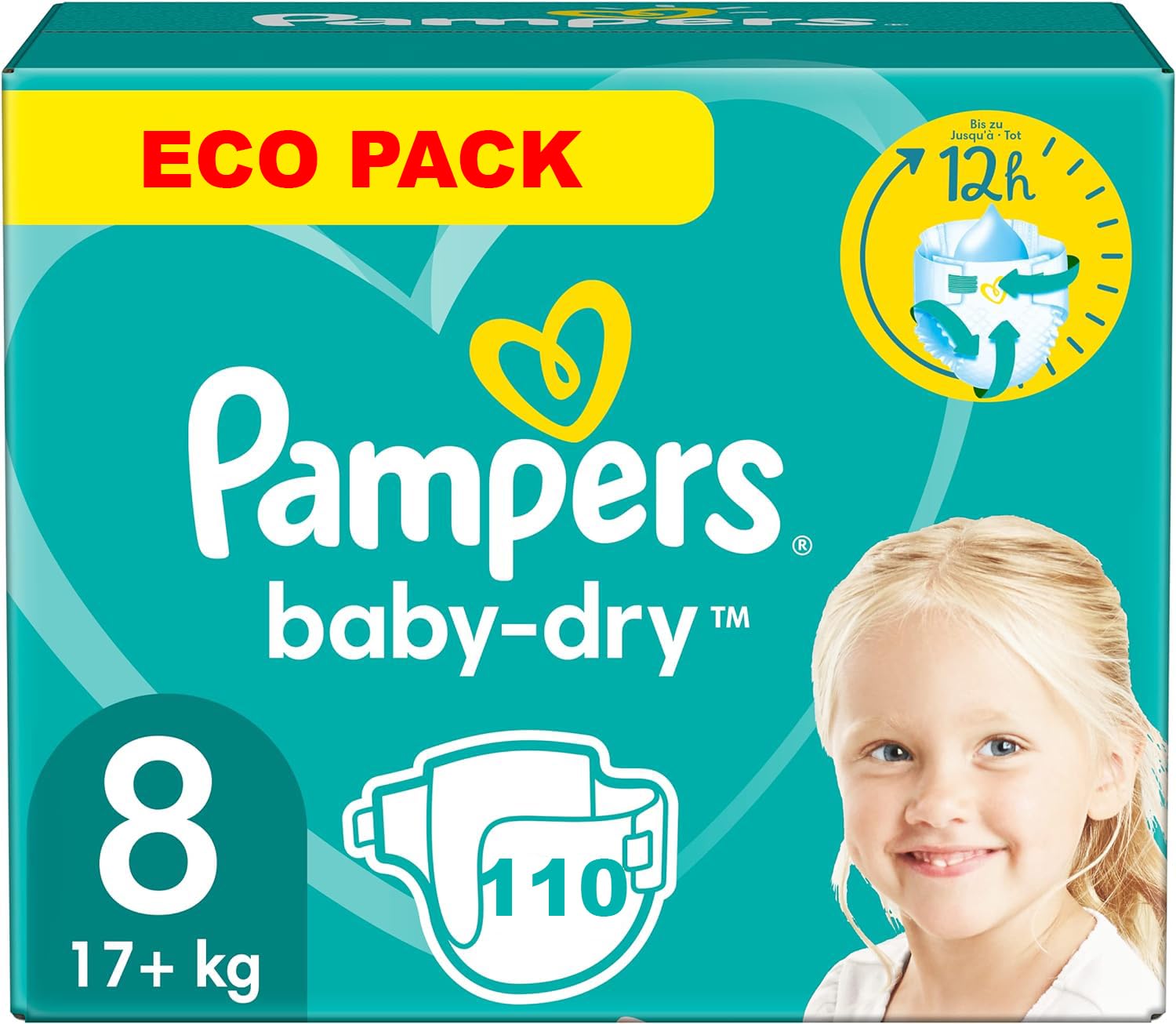 Pampers Baby Dry Taille 8 Couches 110 szt. 17 kg