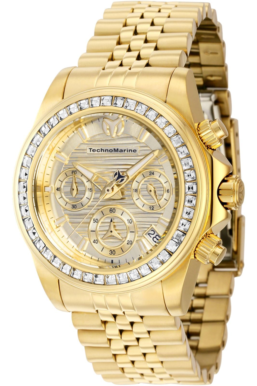 TechnoMarineManta Chronograph GMT Quartz Crystal Gold Dial Ladies Watch TM-222025