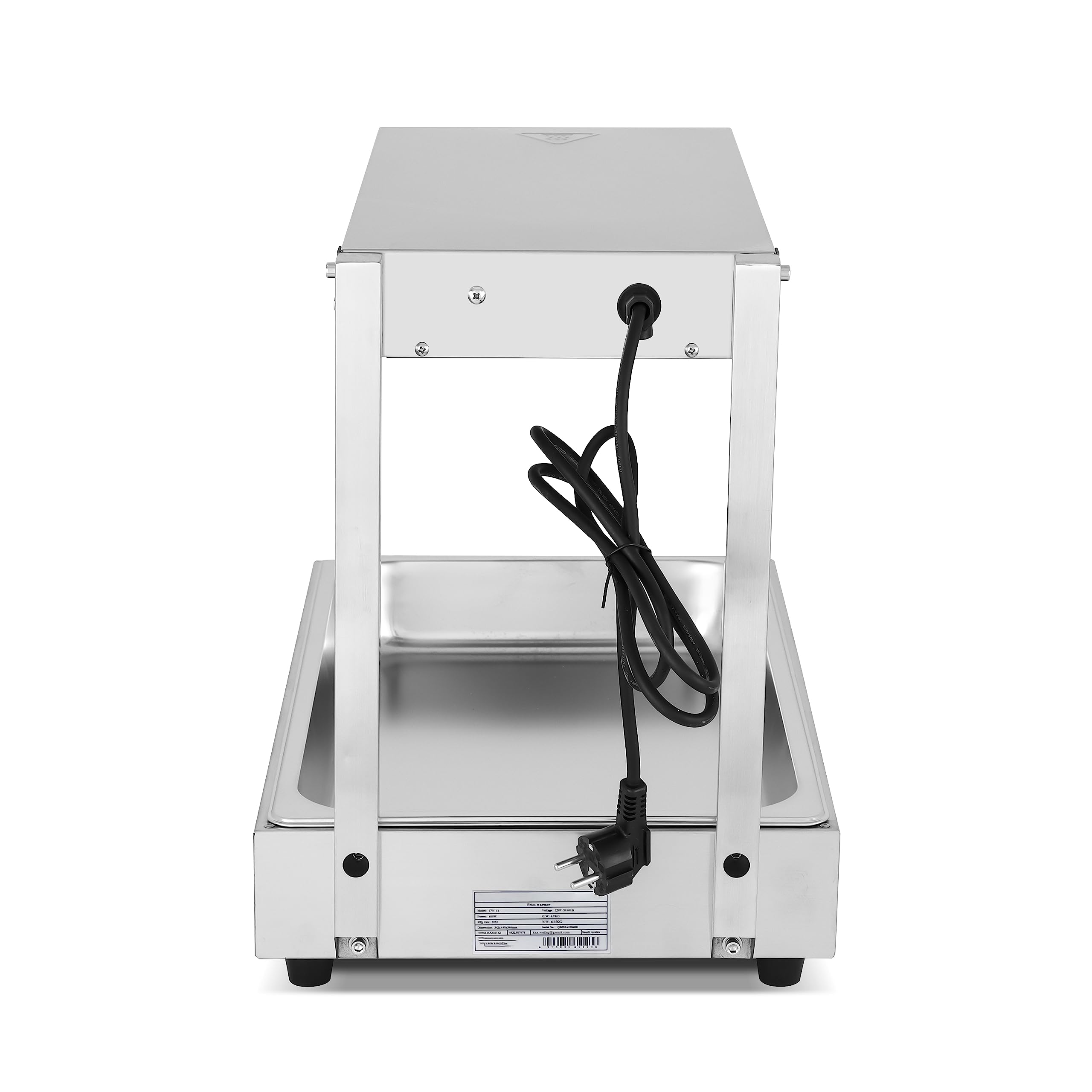 MBH - Chauffe-frites électrique 600 W inox professionnel pour hôtellerie, garde-frites industriel pour bar et restaurant.