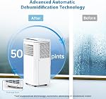 10000BTU Portable Air Conditioner 3 in 1, Quiet AC Unit with Fan & Dehumidifier Up to 450 Sq.ft, Dehumidifier & Fan, LED Display, Remote, Window Kit, for Bedroom/Office/Dorms/Apartment