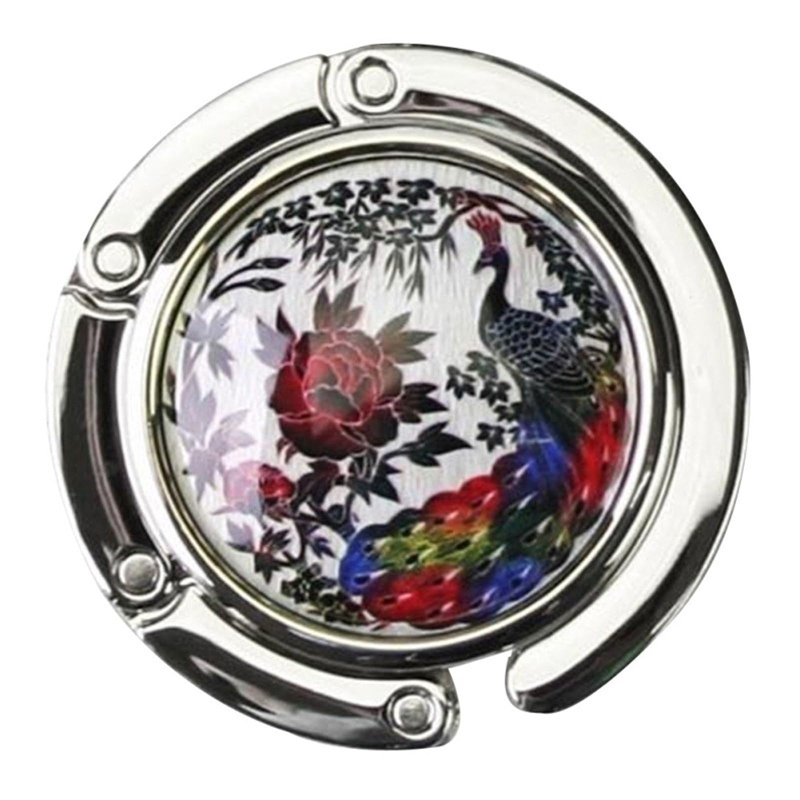 GHHZML Handbag Hooks for Tables Folding Handbag Bag Purse Hook Hanger Holder Butterfly/Dragonfly/Peacock(Color03)