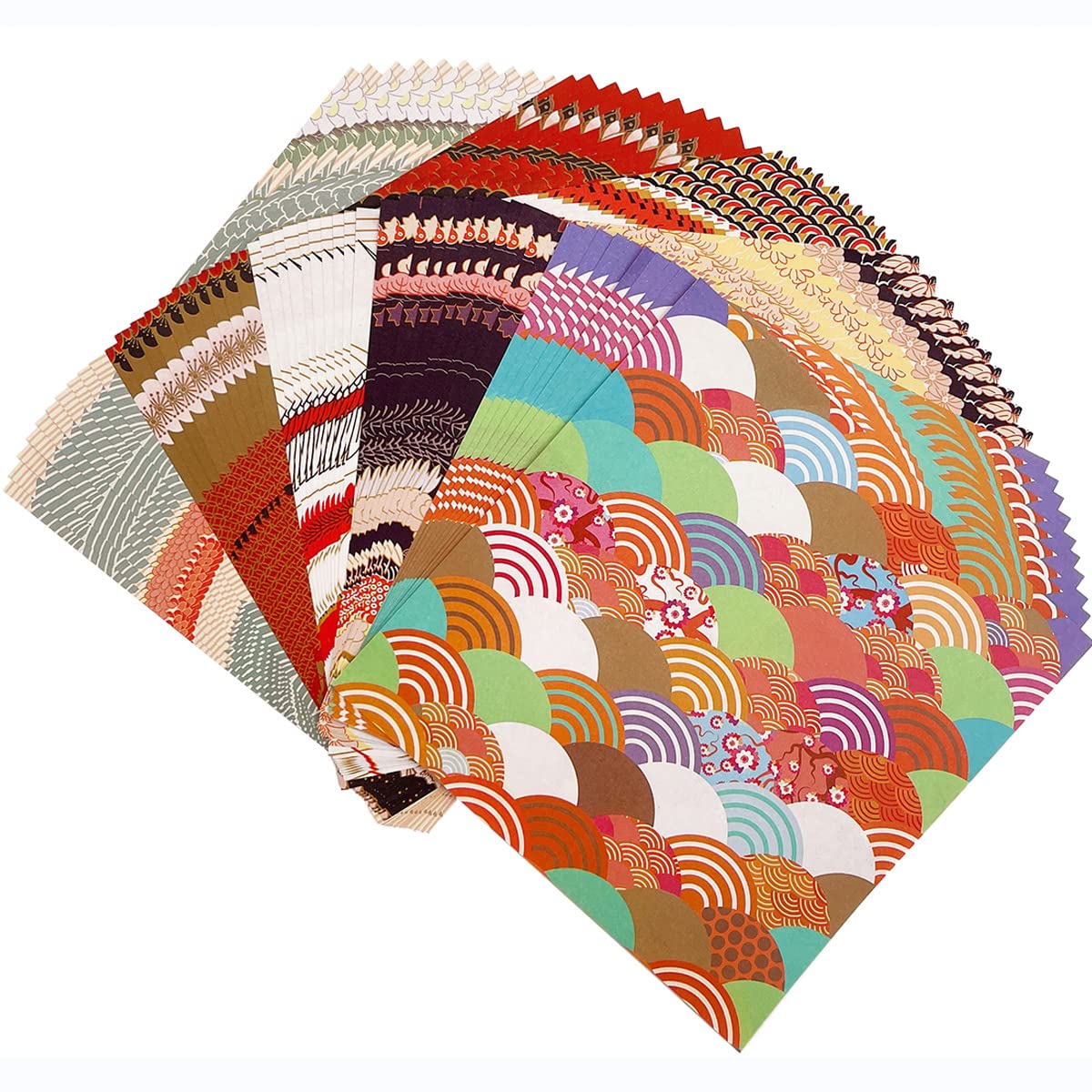 Papel para papiroflexia 50 hojas 15 x 15cm Papel japonés Cuadrado Papel Origami Doble Cara Paper Plegable con 10 Diferentes Diseños únicos para proyectos de arte y manualidades