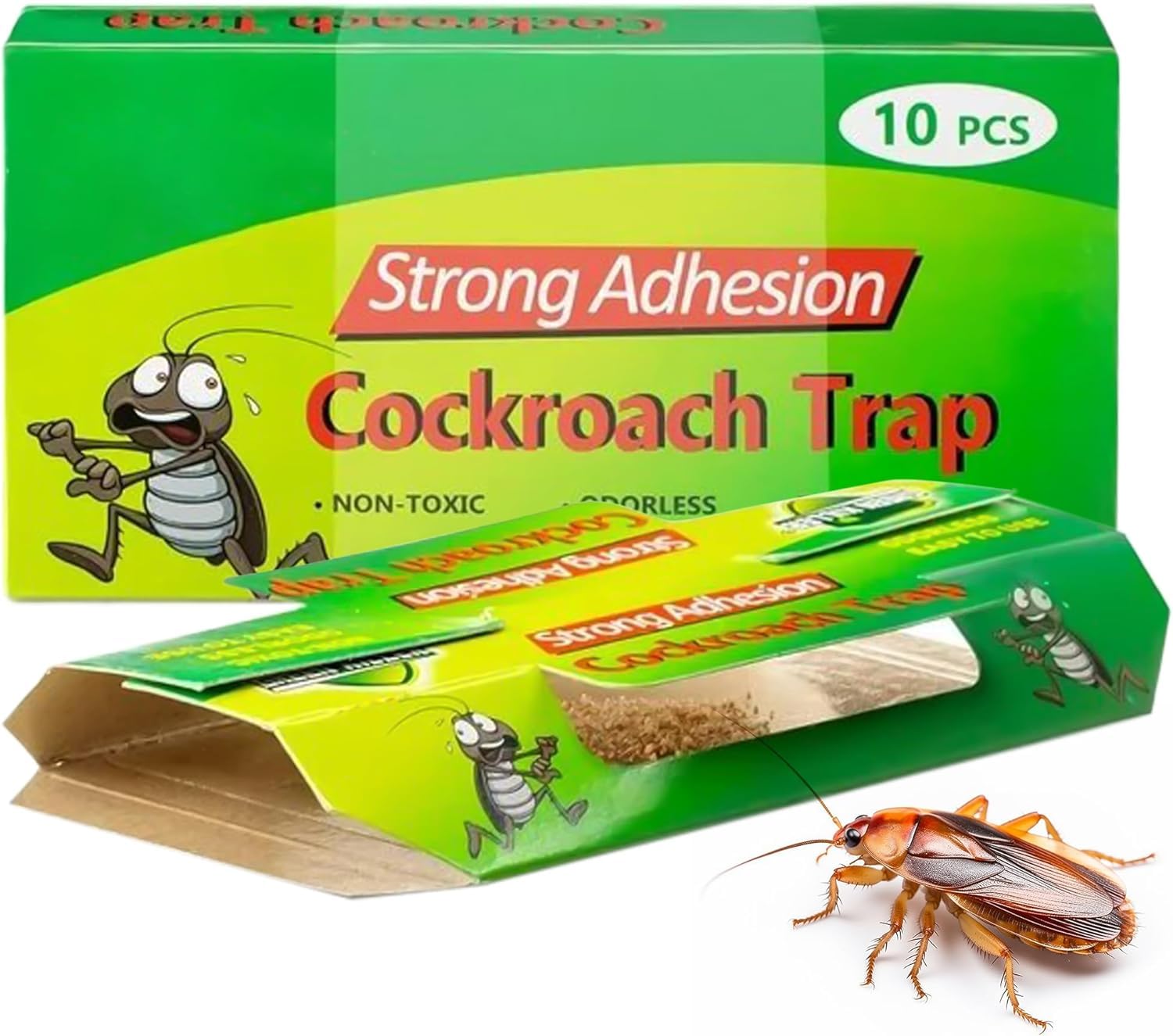 10Pcs Cockroach Catcher Strong Sticky Cockroach Killer Effective Cockroach Control for Kitchen Bathroom Bedroom Office
