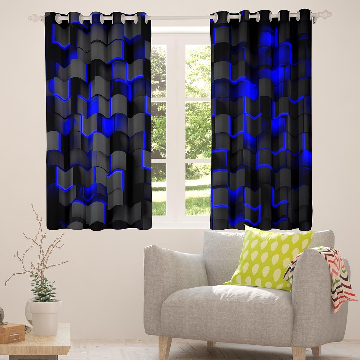American Football Blackout Curtains - Sports Themed Window Panels For Boys Girls Room
