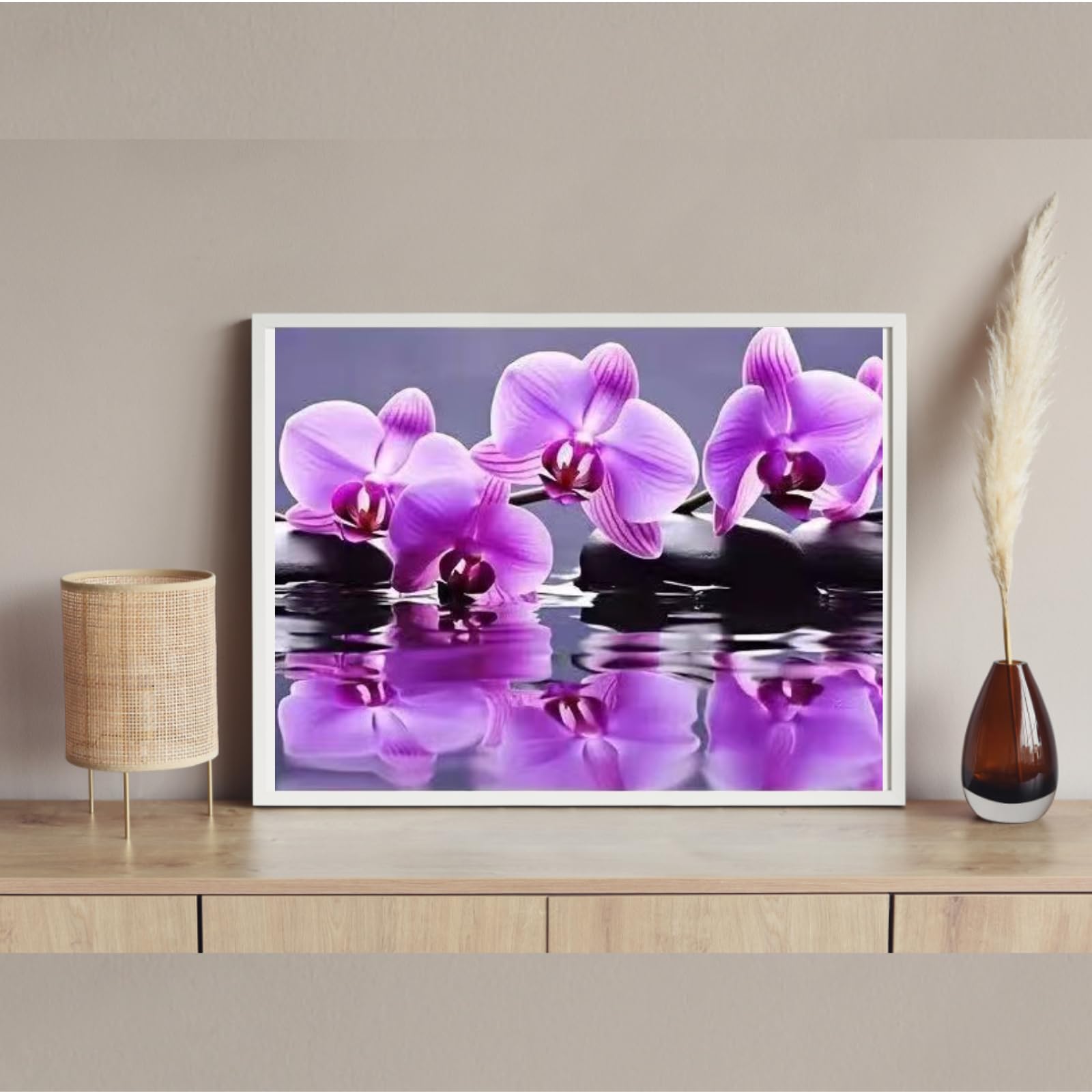 Hibou Diamond Painting Kits, Broderie Diamant Complet Fleurs Colorées, 5D Diy Puzzle Peinture