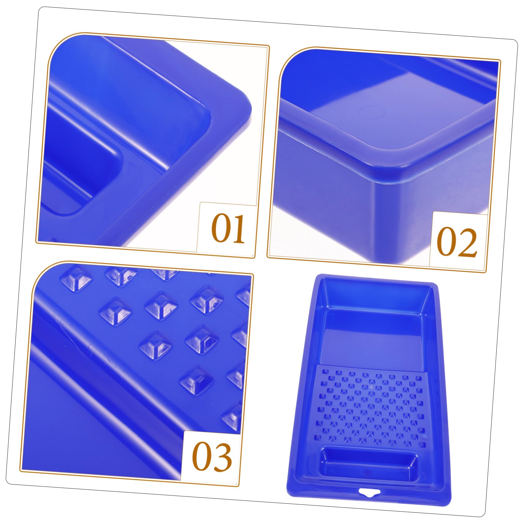 5 Stück Kunststoff Farbwanne für Malerarbeiten Maler Tray mit Ergonomischem Griff Leicht zu Reinigen für Wandfarben Version Blau