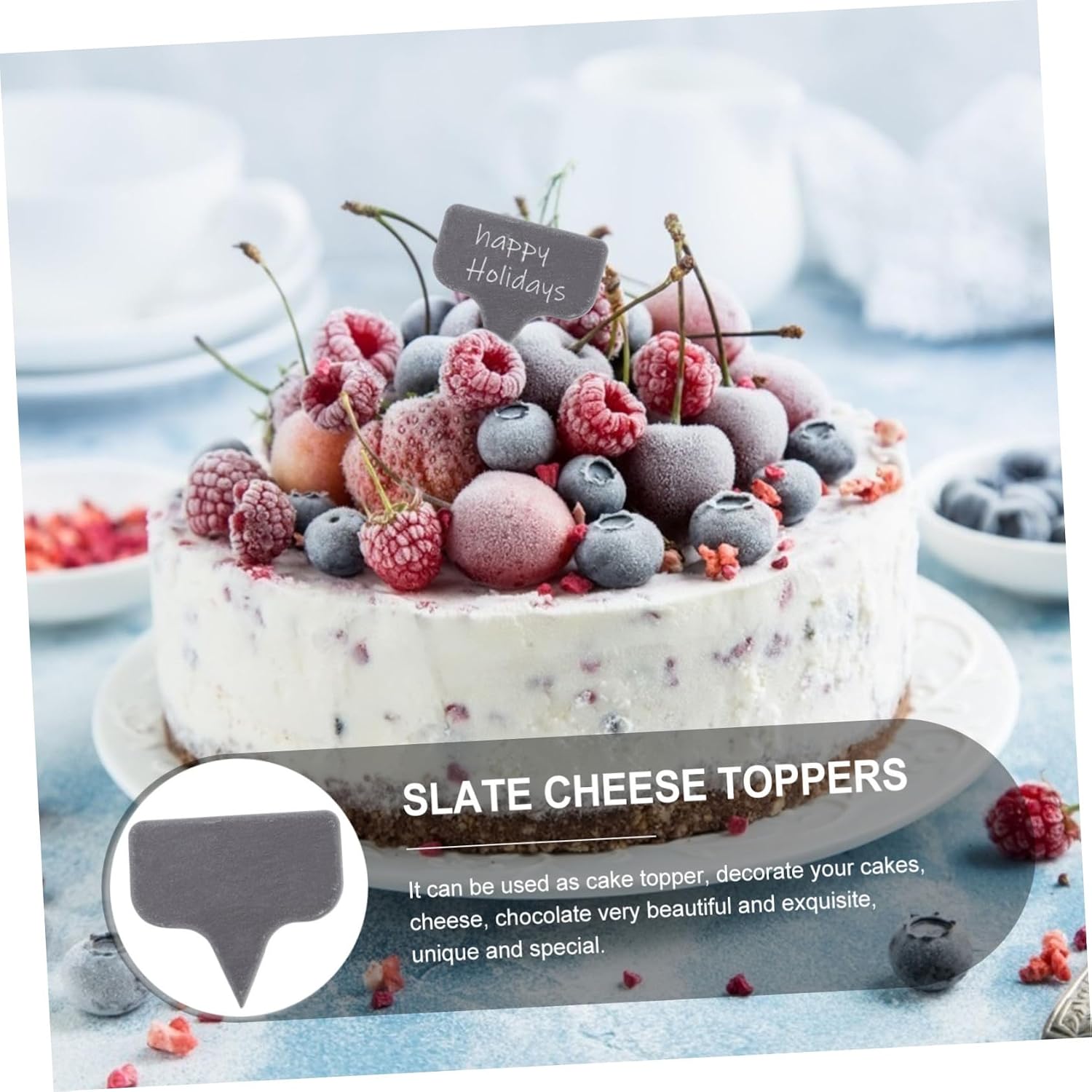 4pcs Stone Cheese Labels Inserts for Cake and Cupcake Boards