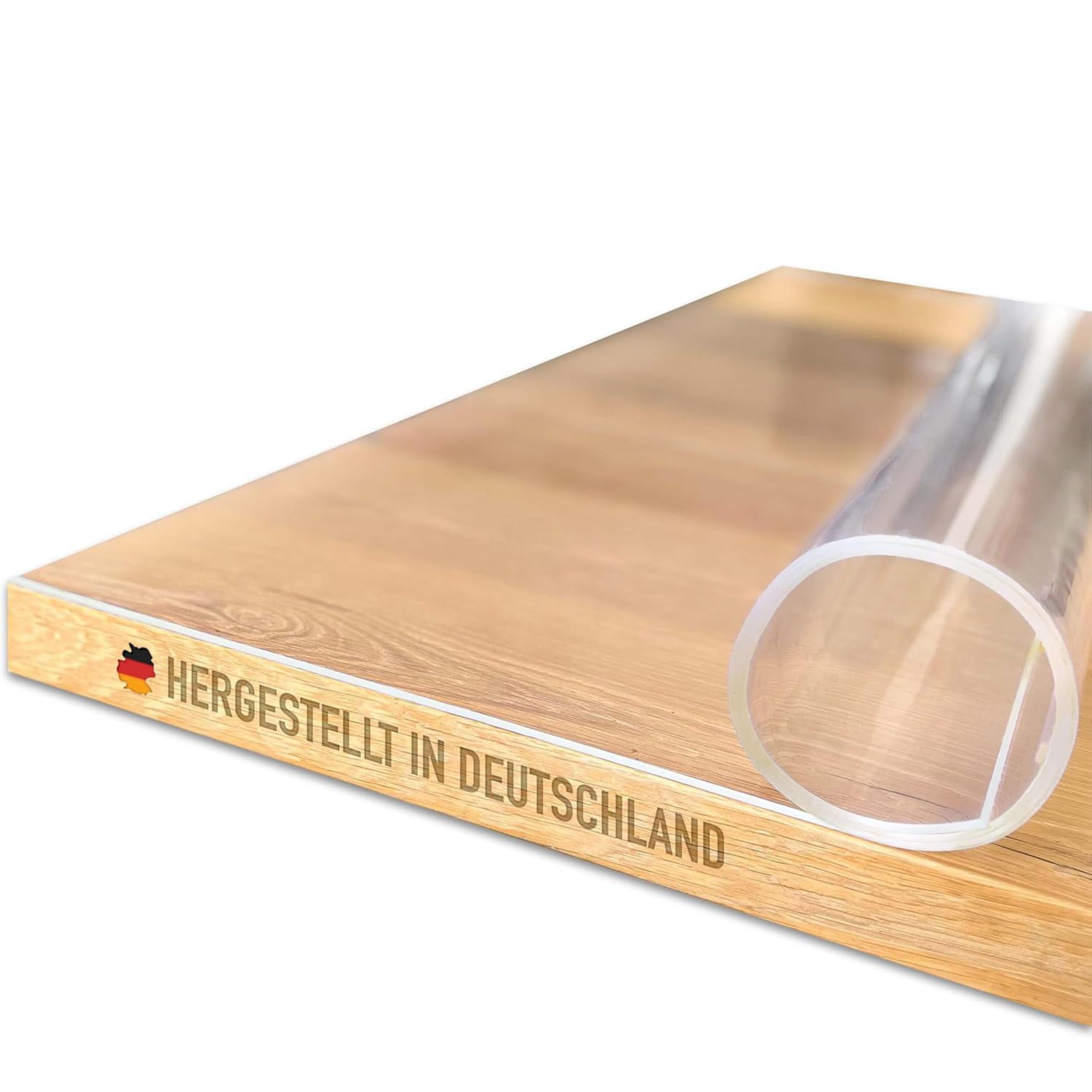 Profolio Tischfolie Rechteckig und Transparent mit abgeschrägter V-Kante - Klare Hochglanz Tischdecke als Schutz - Glasklare 2mm Folie für Ihren Tisch - 140 x 90cm - Größe Wählbar