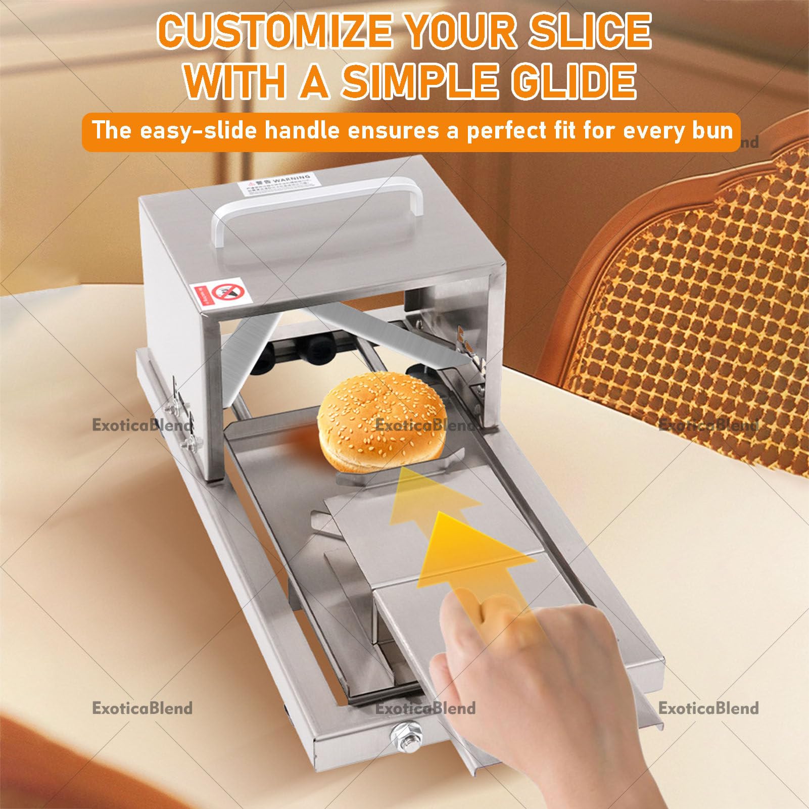 Cortadora de Pan y Bagels Comercial, Cortadora de Pan y Hamburguesas, Herramienta Manual Grande para la Cocina
