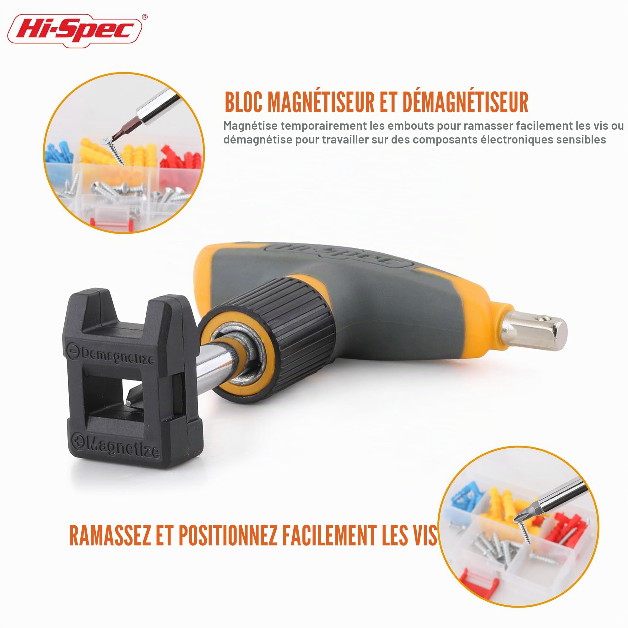 Kit d'outils manuel compact Hi-Spec 30 pièces pour bricolage à domicile et au bureau. Kit de démarrage d'outils pour réparations domestiques dans une boîte à outils portable