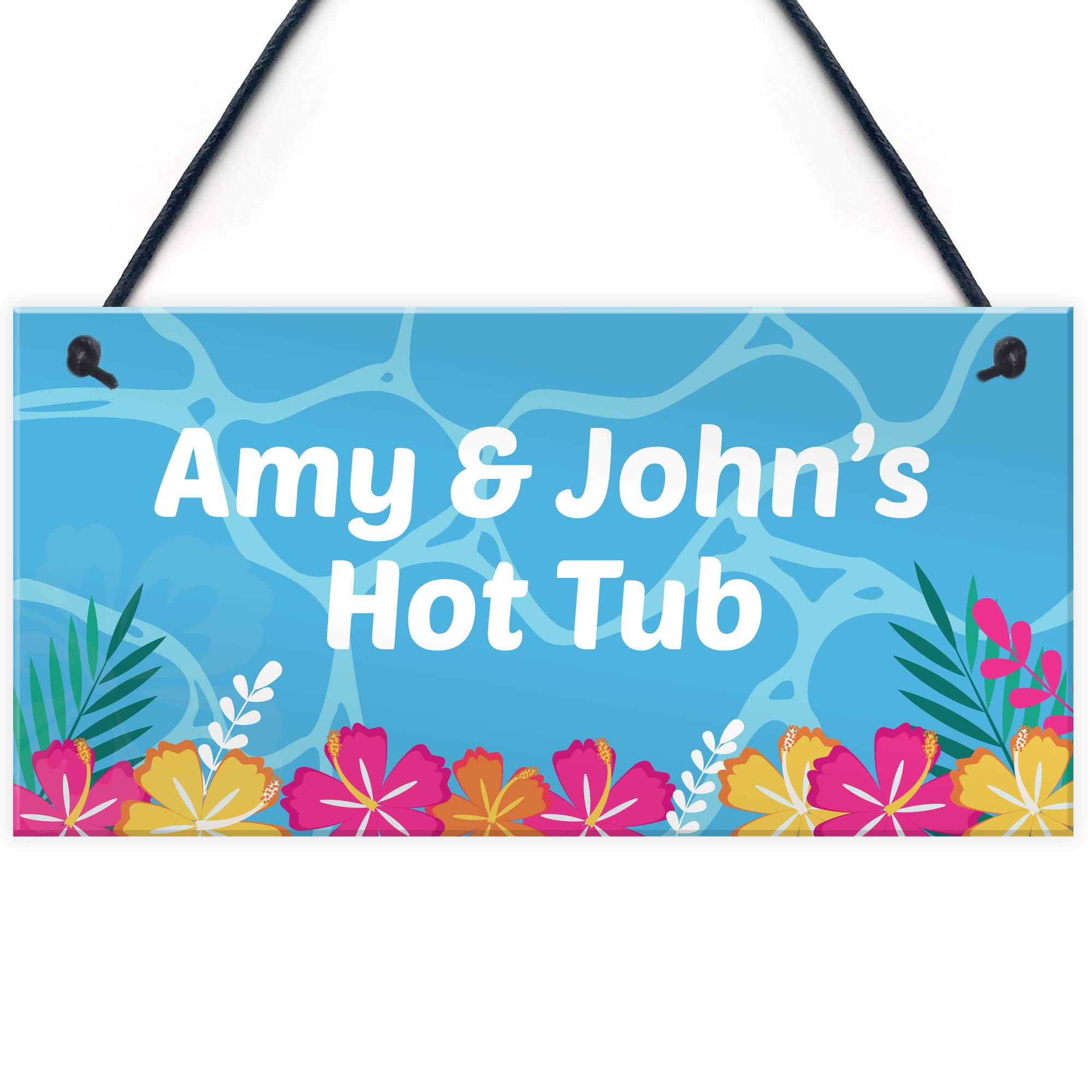 Red Ocean Novelty Hot Tub Accessories PERSONALISED Hot Tub Plaque Decor For The Garden