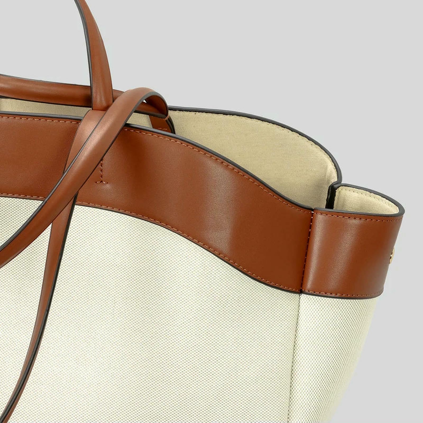 Schultertasche Damen Große Kapazität Korbtasche Lässige Leinwand Patchwork Frauen Schultertaschen Einfache Paneled Shopper Tote Tasche-Kaffee