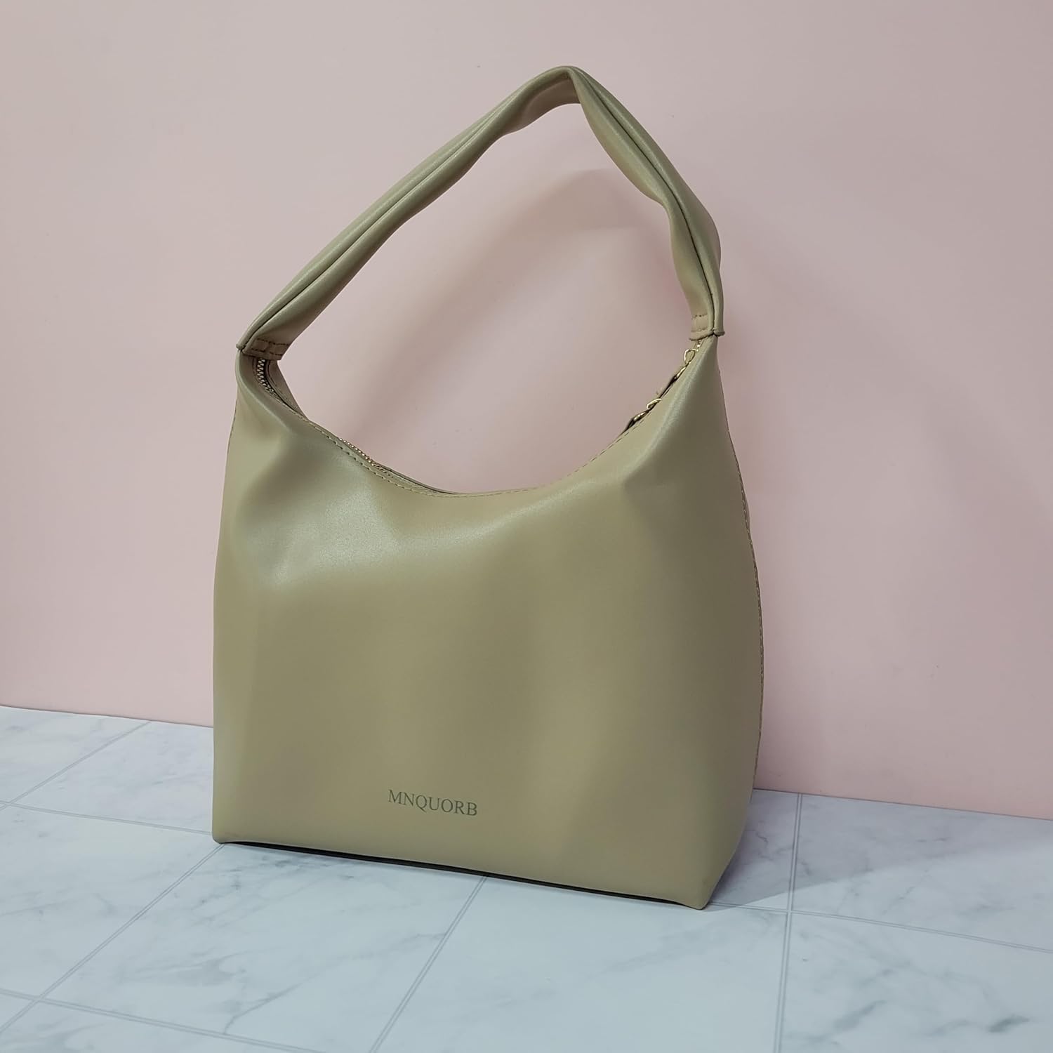 MNQUORB Multi-purpose Handbags, Soft PU Leather Tote Bag with Zipper Closure, Casual Work Handbag for Shopping, Travel, Daily Use