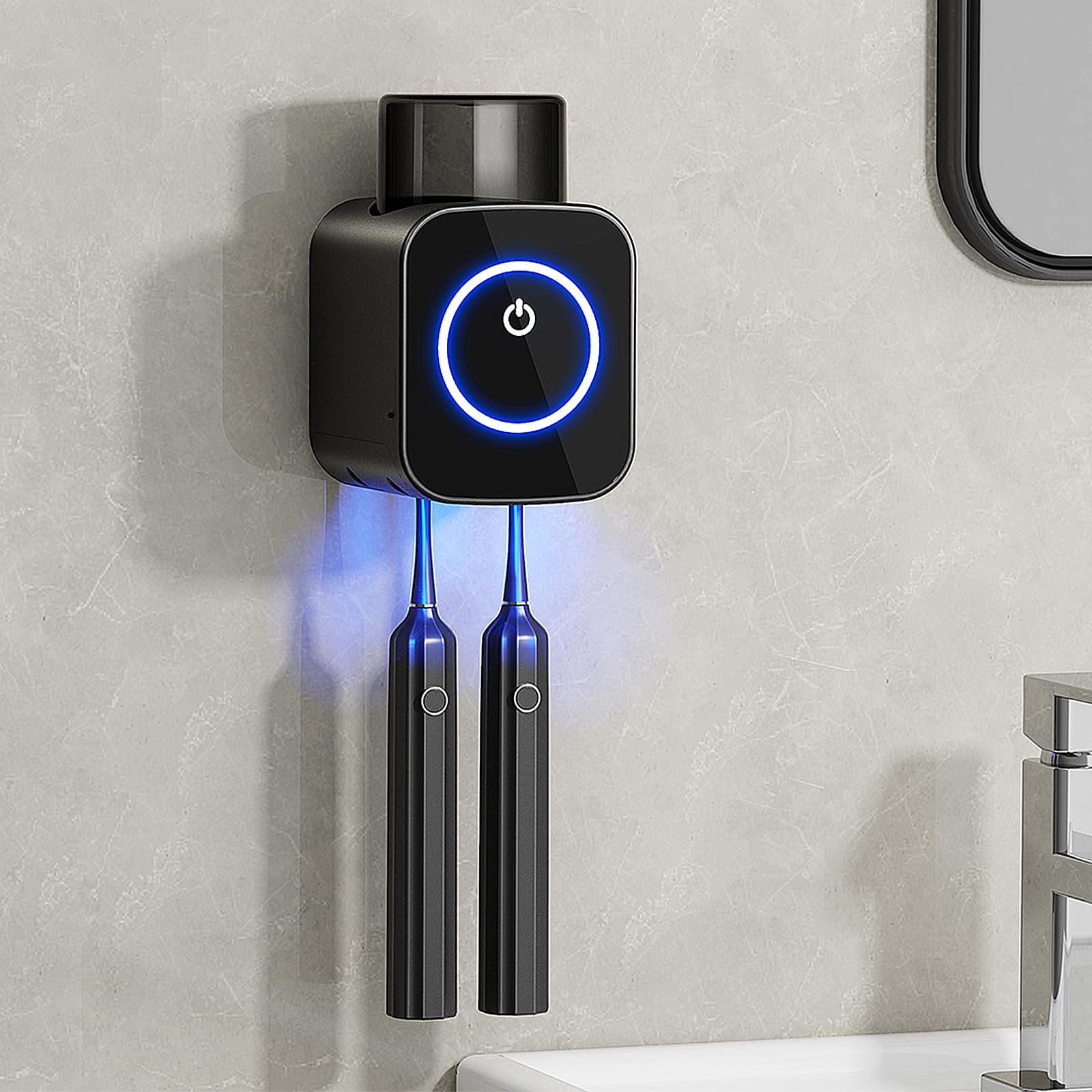 Porte-brosse à dents avec séchage intelligent et étui autonettoyant solaire