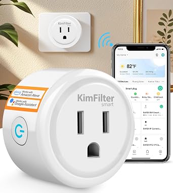 KimFilter Mini Smart Plug, WiFi Socket Works with 2.4GHz Network Only