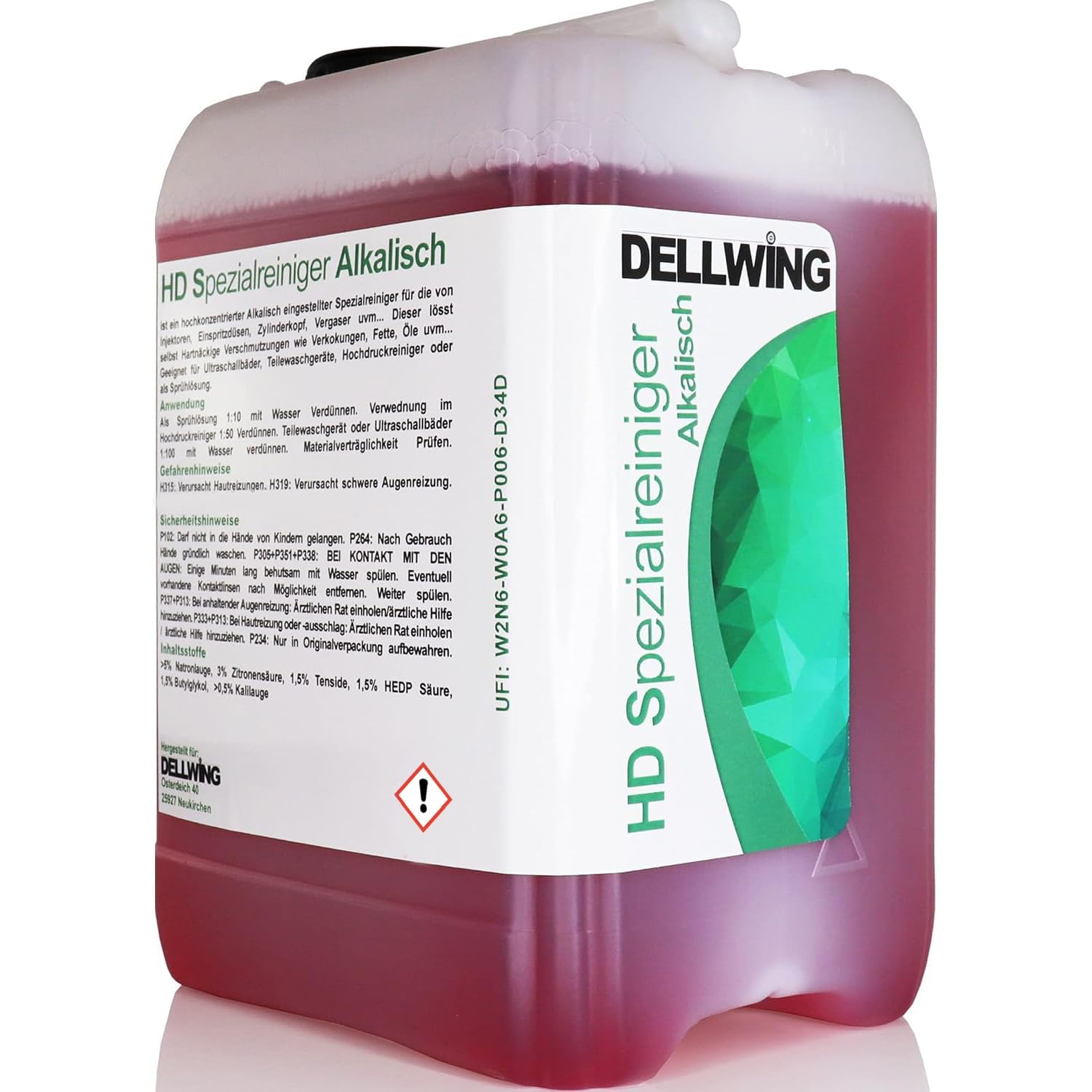 DELLWING HD limpiador especial alcalino 5L - limpiador ultrasónico concentrado premium para limpiar piezas de automóviles como carburadores, culatas de cilindros, inyectores, boquillas de inyecció