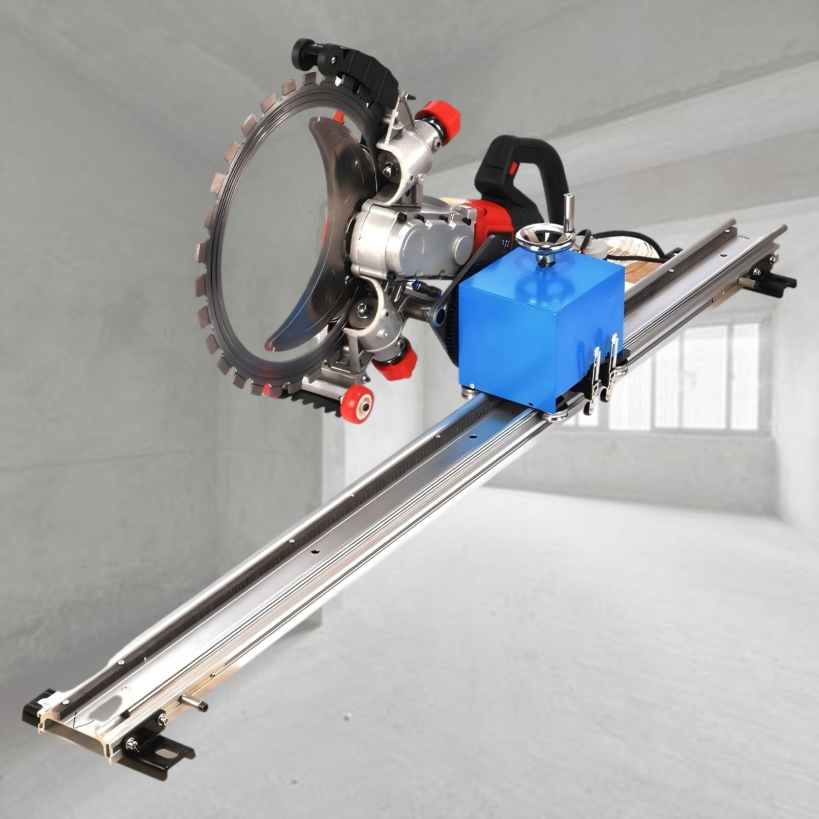 ExoticaBlend High-Speed ​​Concrete Cutting Guide, Aluminum Alloy Ring Saw Guide Rail, Automatic Lifting with Remote Control, for Reinforced Concrete, Granite 2.5m