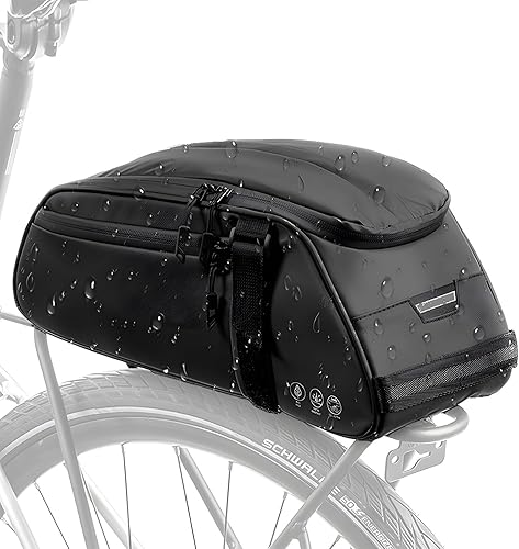 WOTOW - Bolsa trasera reflectante para bicicleta, resistente al agua, bolsa de almacenamiento para maletero de 8 l, bolsa de transporte para asiento