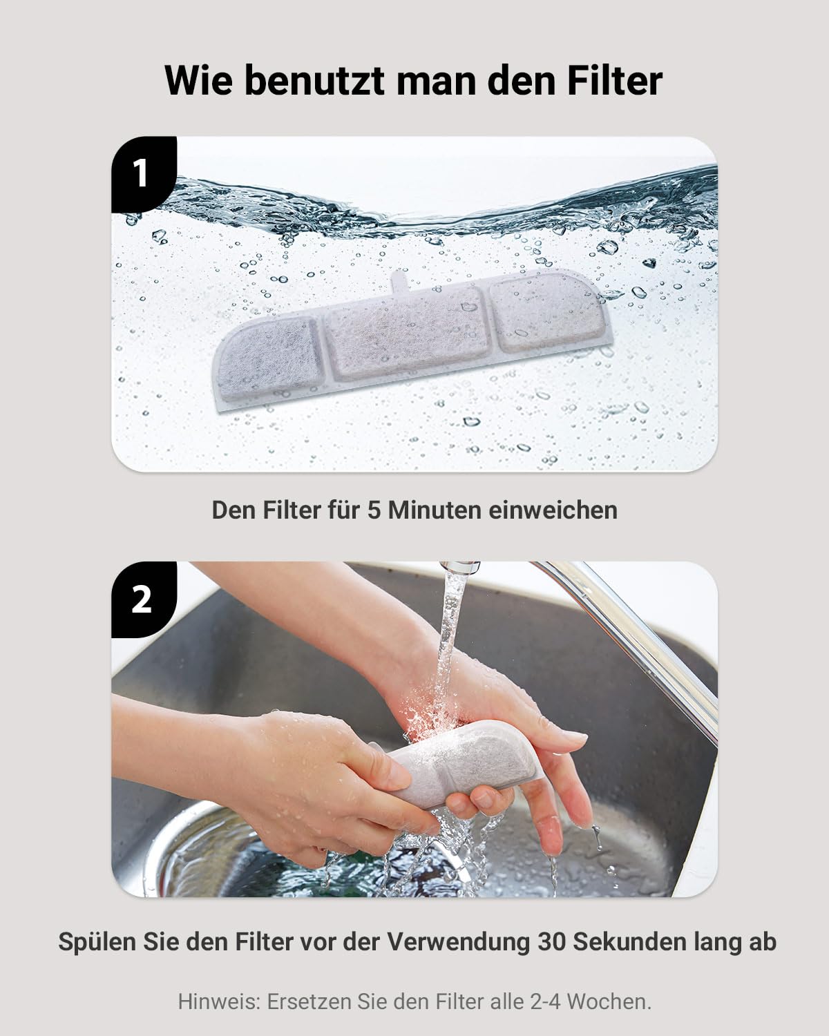 DownyPaws Trinkbrunnen für Katze kabellos Filter 16 STK Für DPWFP6