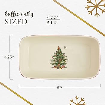Spode Christmas Tree Tartan Cranberry Sauce Serving Dish with Spode Christmas Tree Tartan Cranberry Sauce Serving Dish with