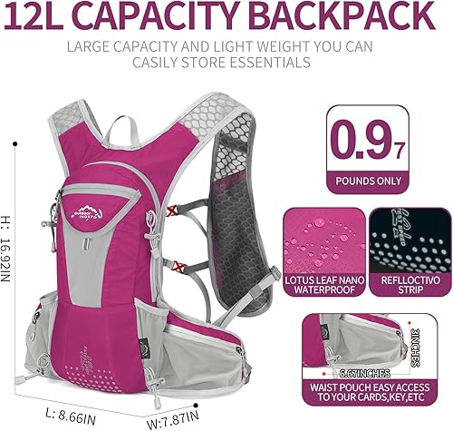 Miniatura 2 de IX INOXTO Hydration Pack Backpack, Lightweight Water Backpack with 2L Hydration Bladder Daypack for Men Women,Running Hydration Vest for Trail