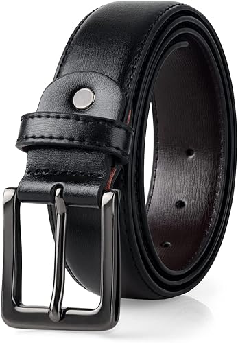 Maikun cinturón de cuero negro para hombre, cinturones de vestir casuales para hombre, hebilla de pin de diseño clásico