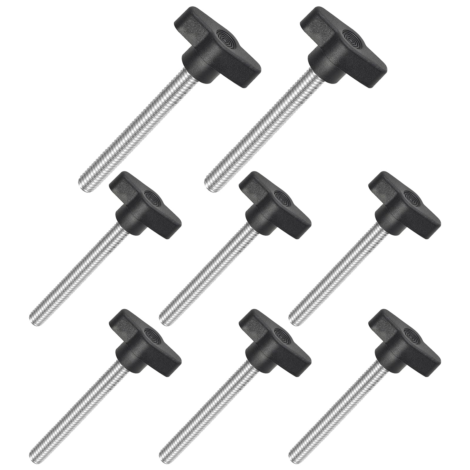 JJWNMLL 8PCS Tee Wing Knobs Thumb Screws, M8*80mm Clamping Knob Screw Black
