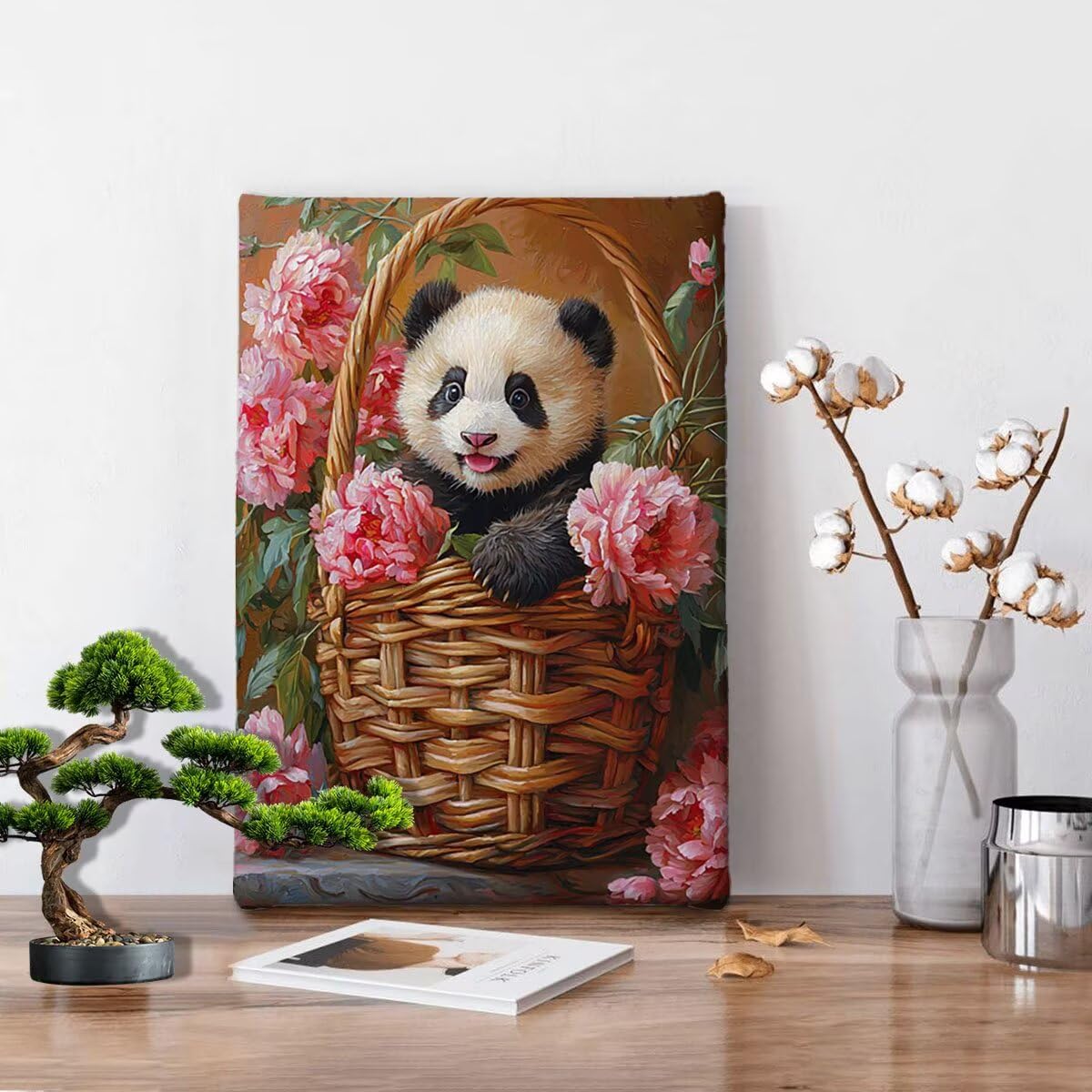 5D Diamentowe malowanie dla dorosłych, diamentowe malowanie pandy z pełnymi akcesoriami, DIY diamentowe obrazy dla dzieci, zestaw do haftu krzyżykowego do aktywności ręcznej, dekoracji ścian (kwiat