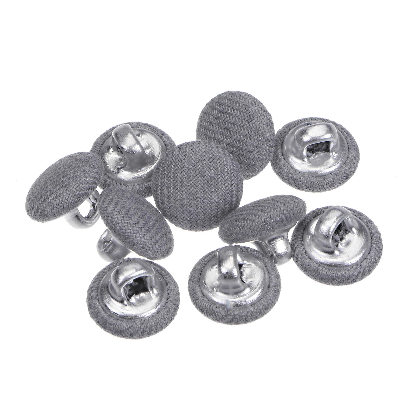 10 Boutons Tissu Gris Sourcing Map - 10mm Ronde Métal Tige Pour Couture Robes/Manteaux