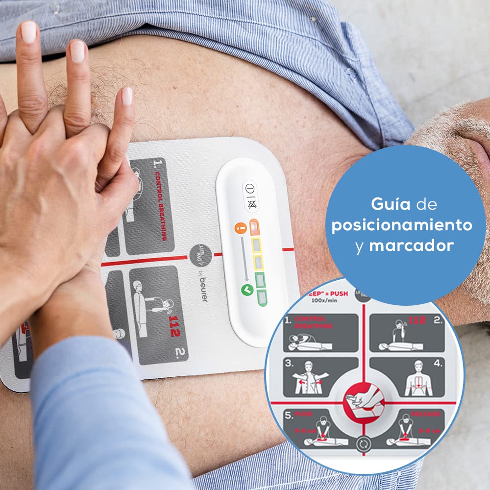 Beurer LifePad ayuda reanimación guía compresiones frecuencia presión óptimas