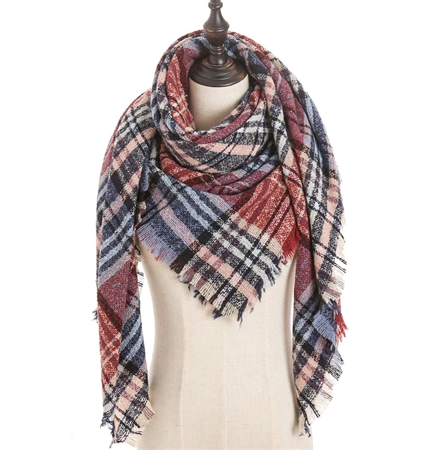 Sciarpa Invernale Elegante Sciarpina Sciarpa Triangolo Sciarpe Invernali Scialli Donna Coperta In Maglia Collo A Righe Foulard Calda